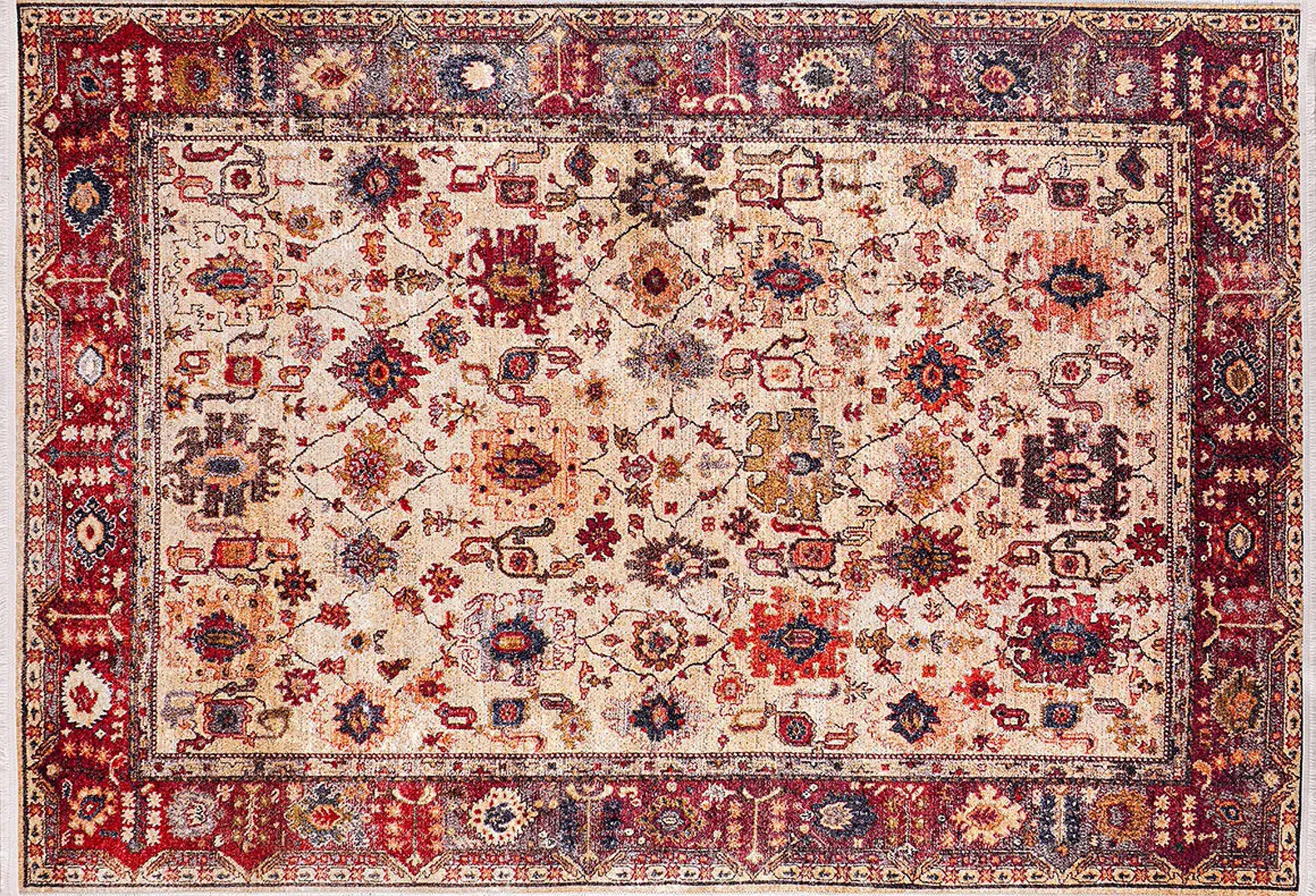 Afra Turkish Oushak Red Beige Rug
