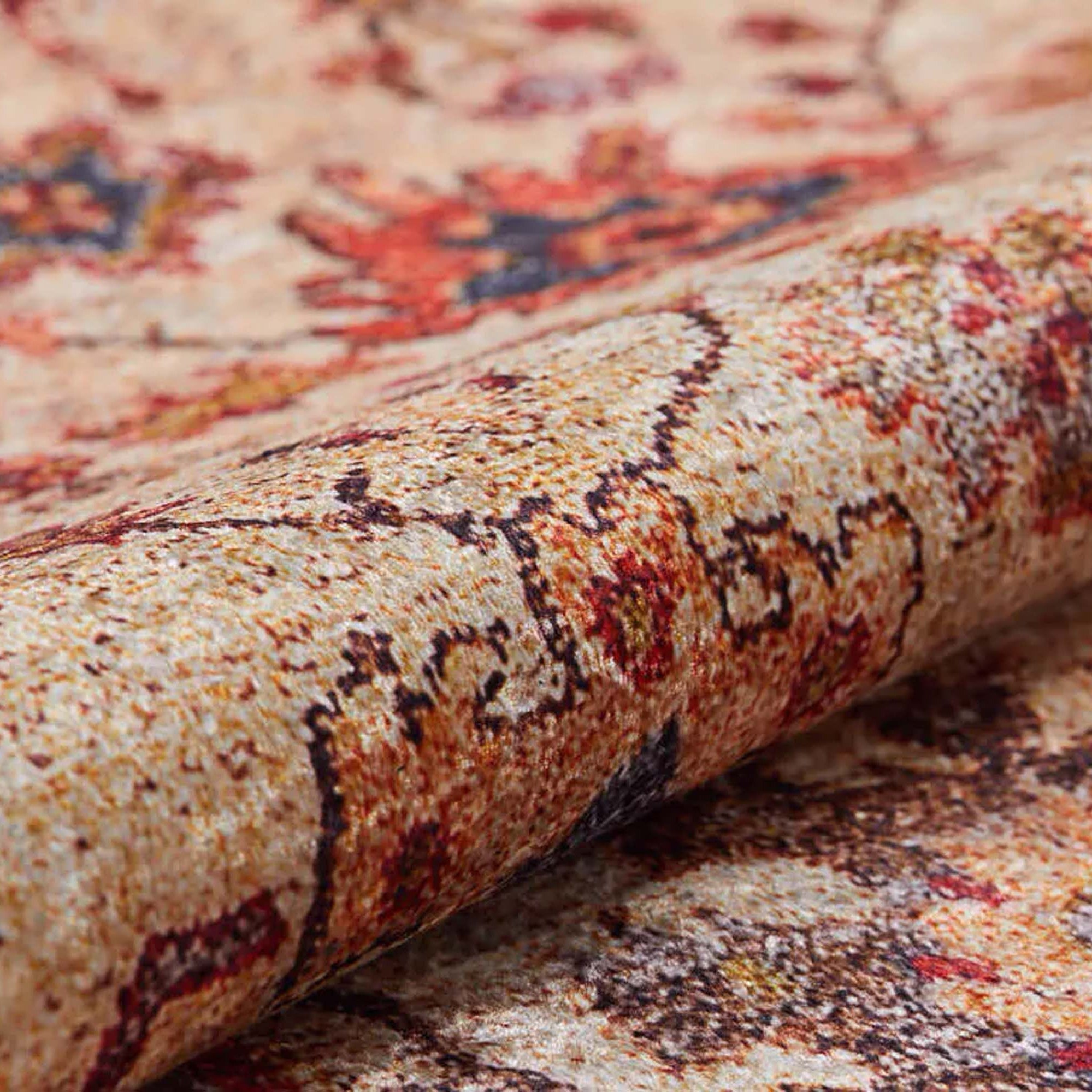 Afra Turkish Oushak Red Beige Rug