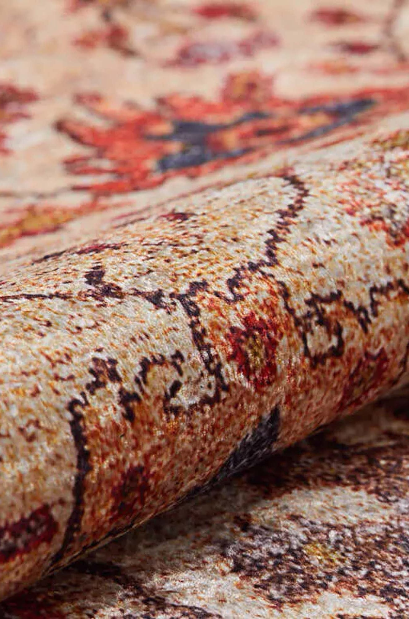 Afra Turkish Oushak Red Beige Rug