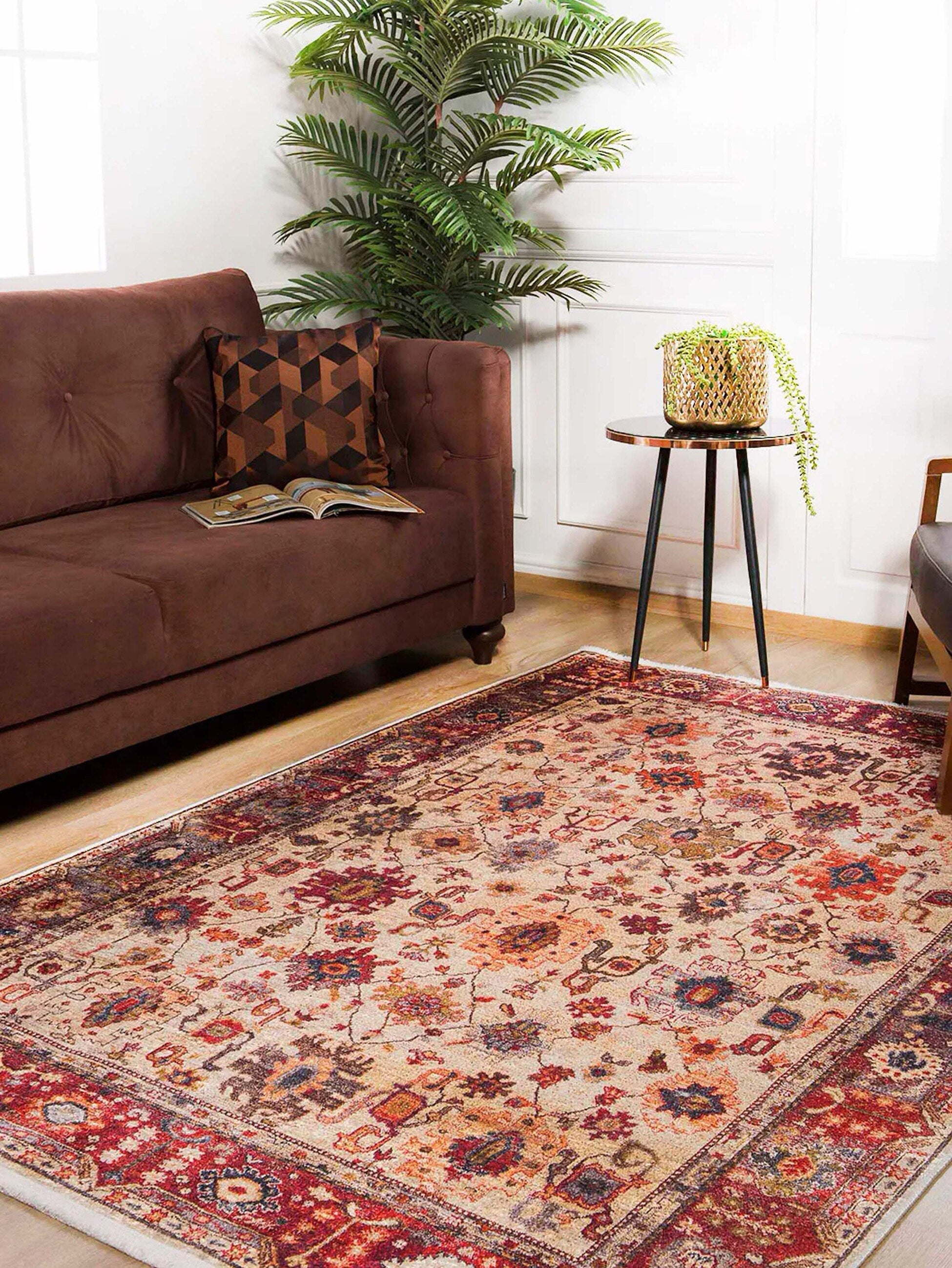 Afra Turkish Oushak Red Beige Rug