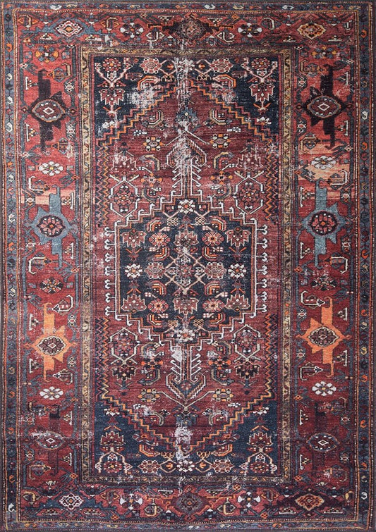 Zahra Rug Antique Persian Navy blue Red Rug