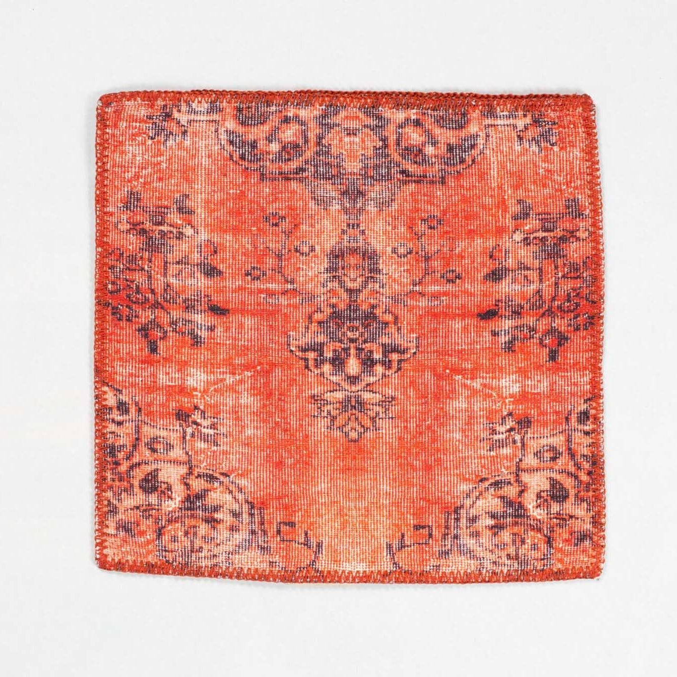 18" Cushion Cover Coral Red Vintage Inspired Handmade Decorative Square Pillow Case Housewarming gift idea, Boho decor throw Kilim Cushions