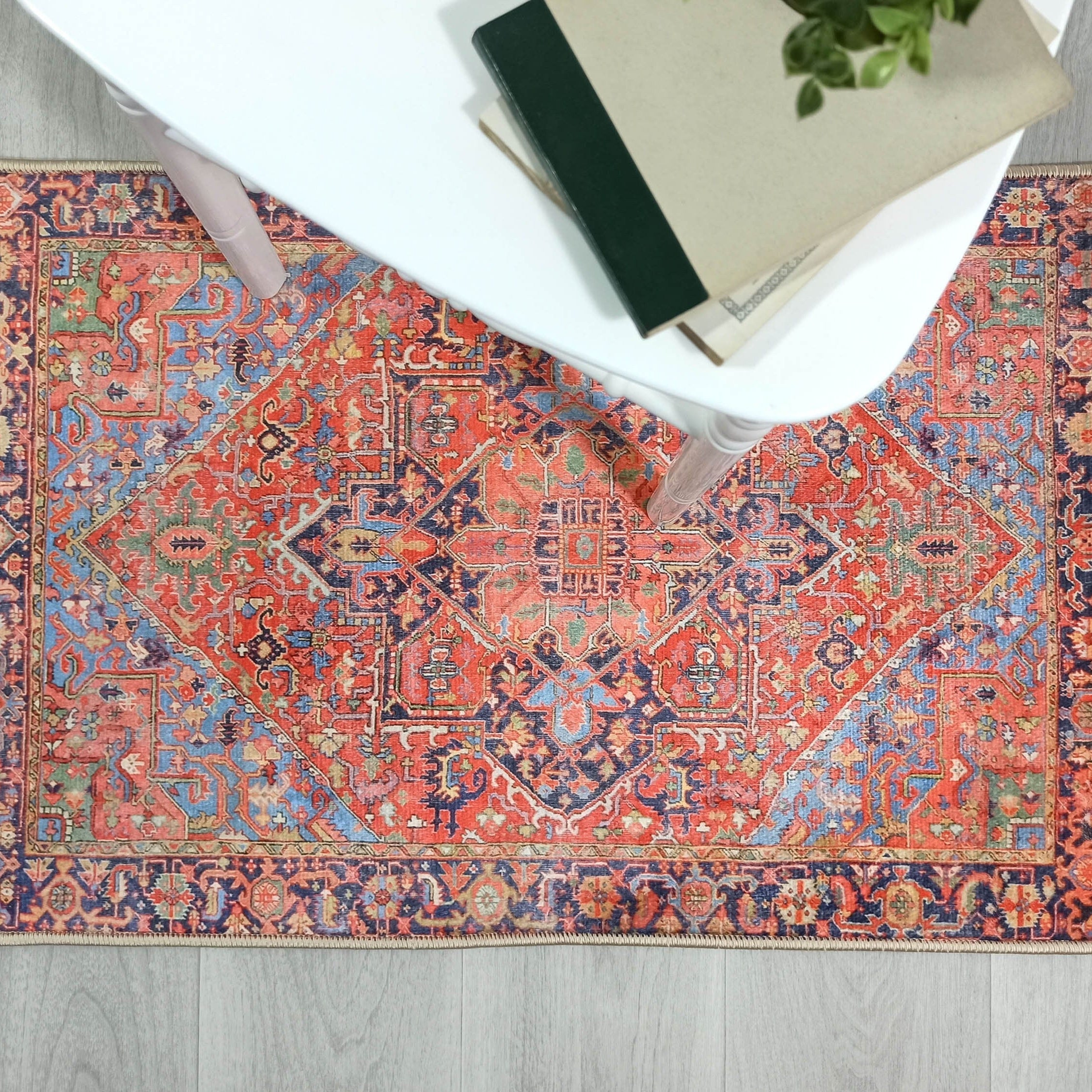 Eliana Red Navy Blue Turkish 2x3 Rug
