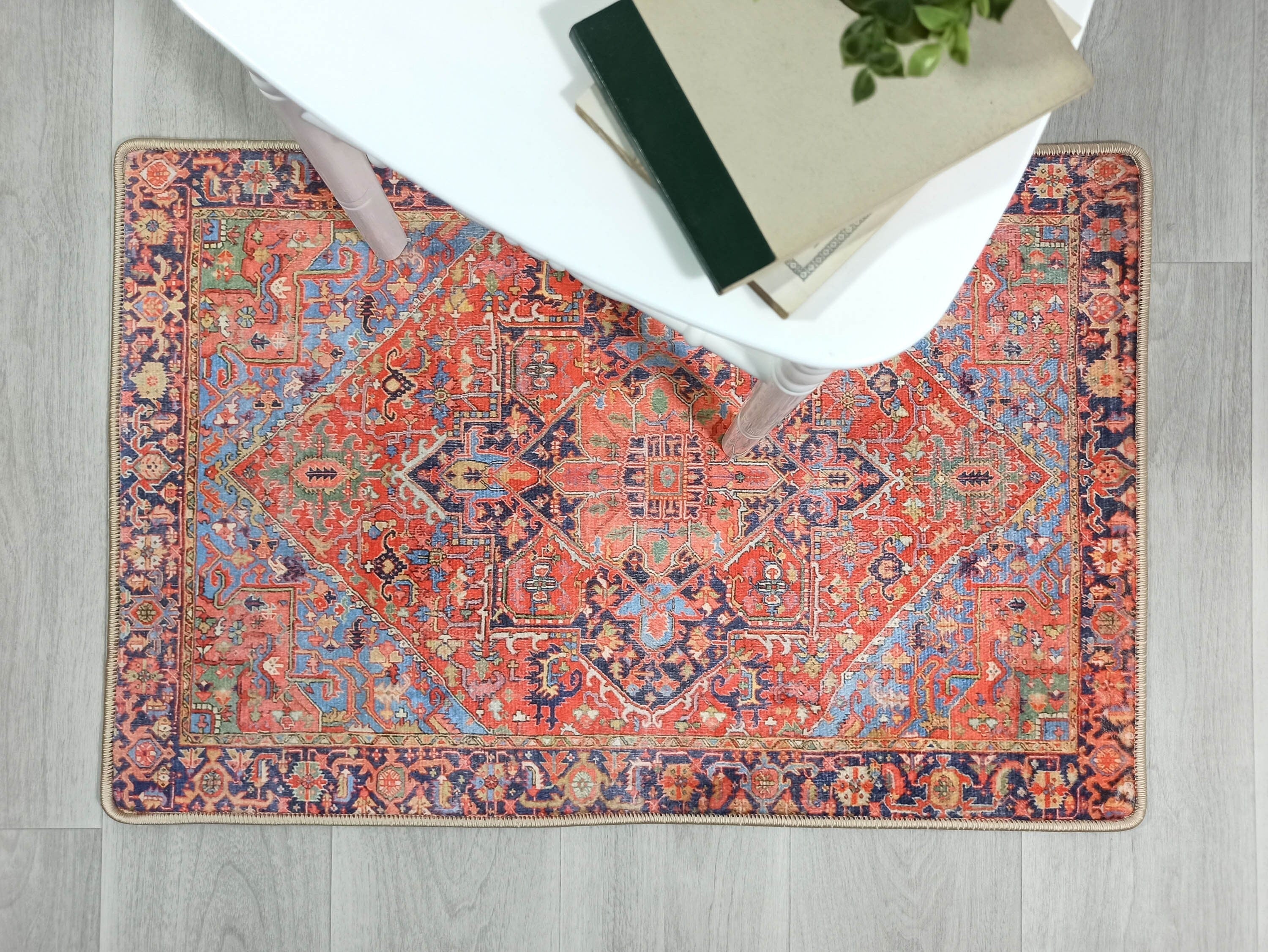 Eliana Red Navy Blue Turkish 2x3 Rug