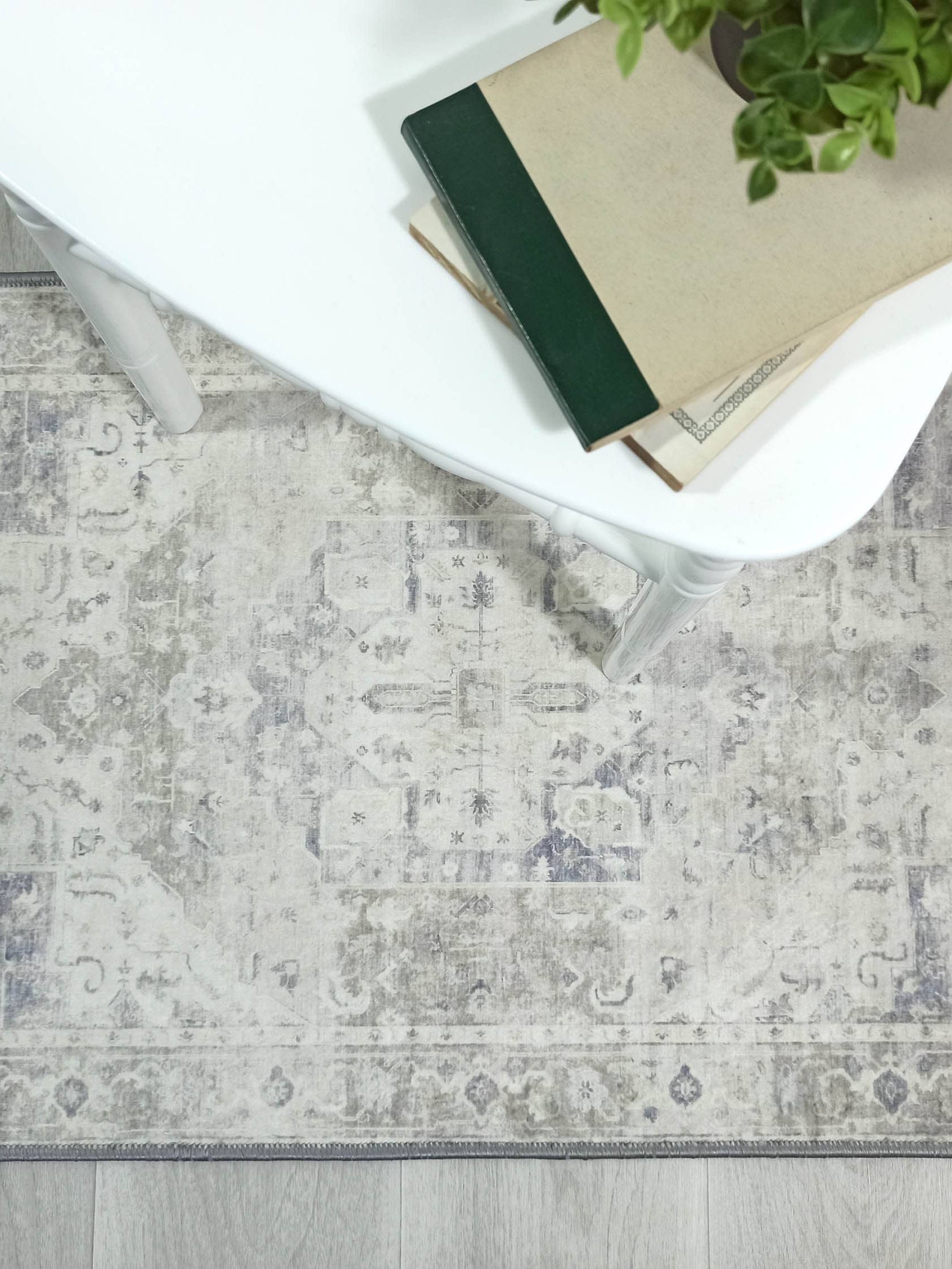 Landy Neutral Gray Heriz Persian 2x3 Rug