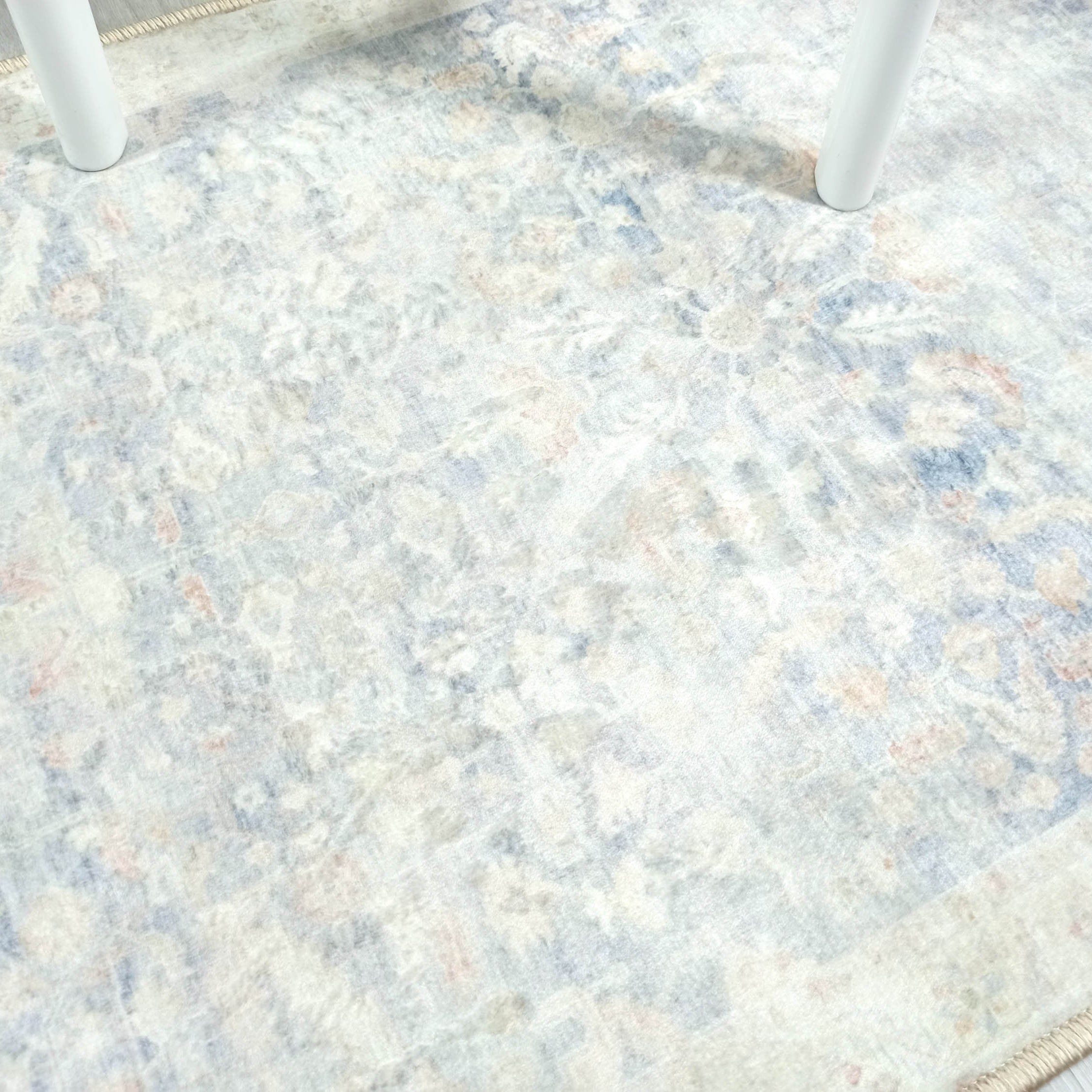 Londyn Neutral Faded Navy Blue Oushak Small 2x3 Rug