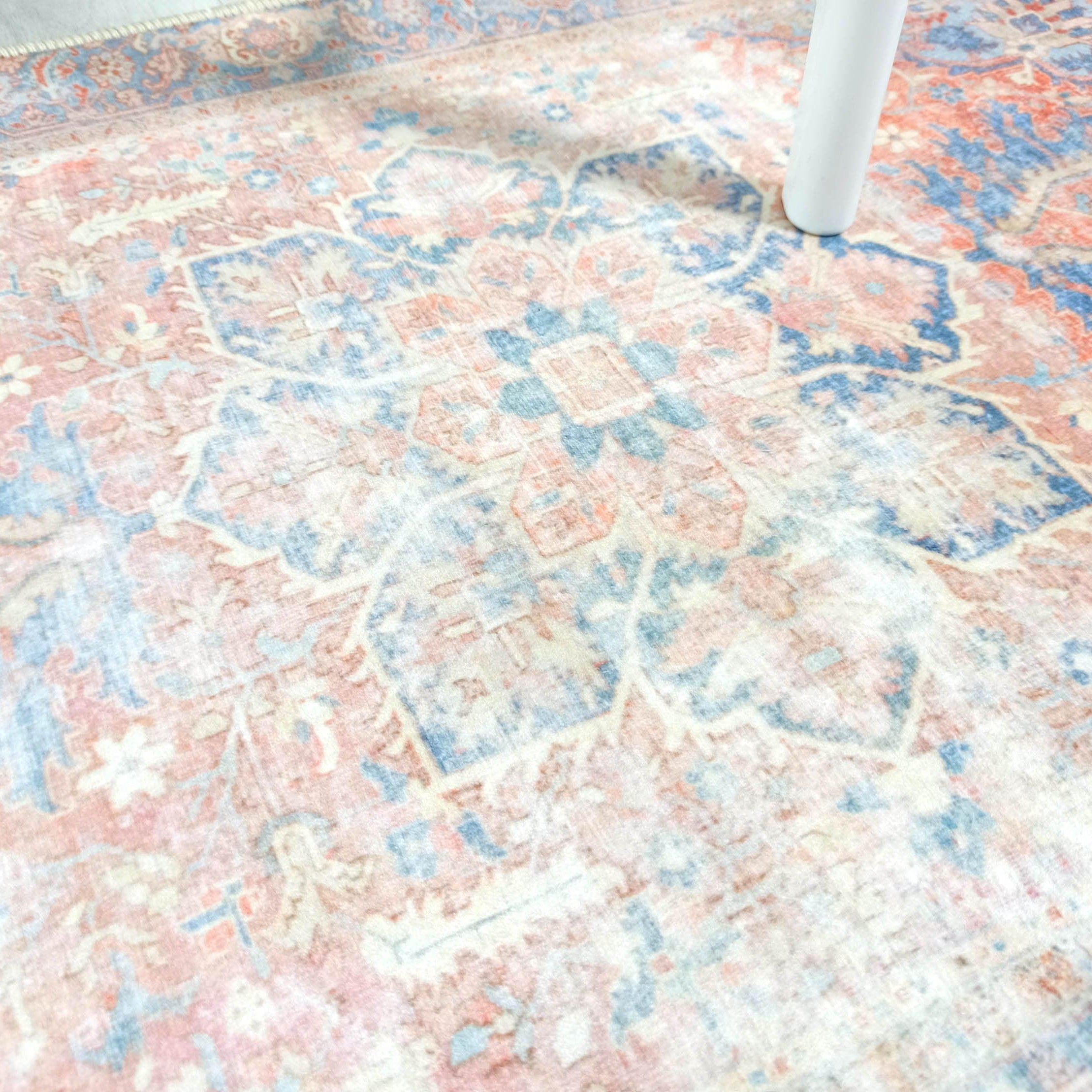 Eliza Faded Red Orange Blue Turkish 2x3 Rug