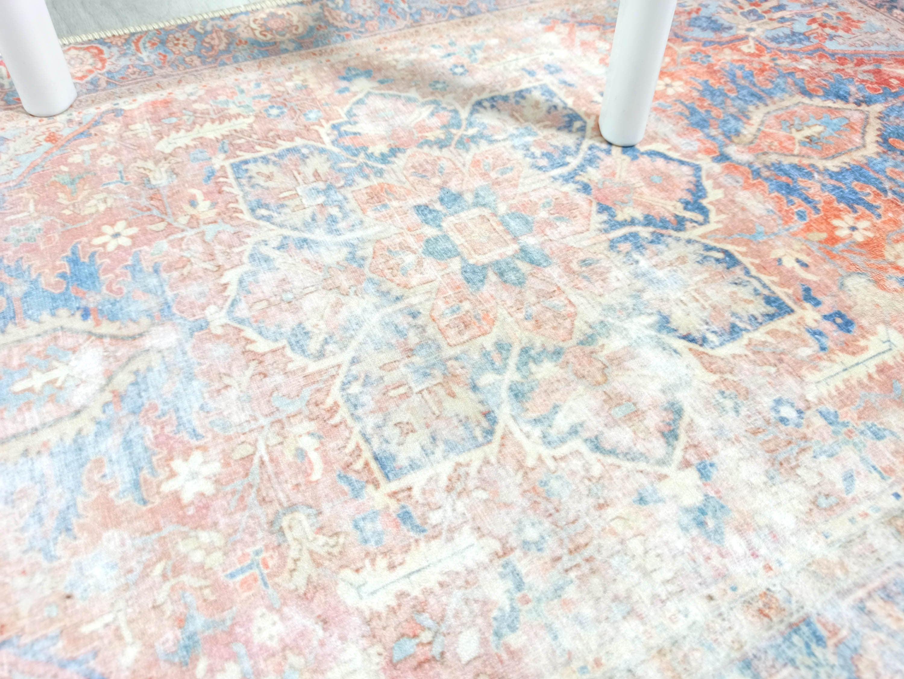 Eliza Faded Red Orange Blue Turkish 2x3 Rug