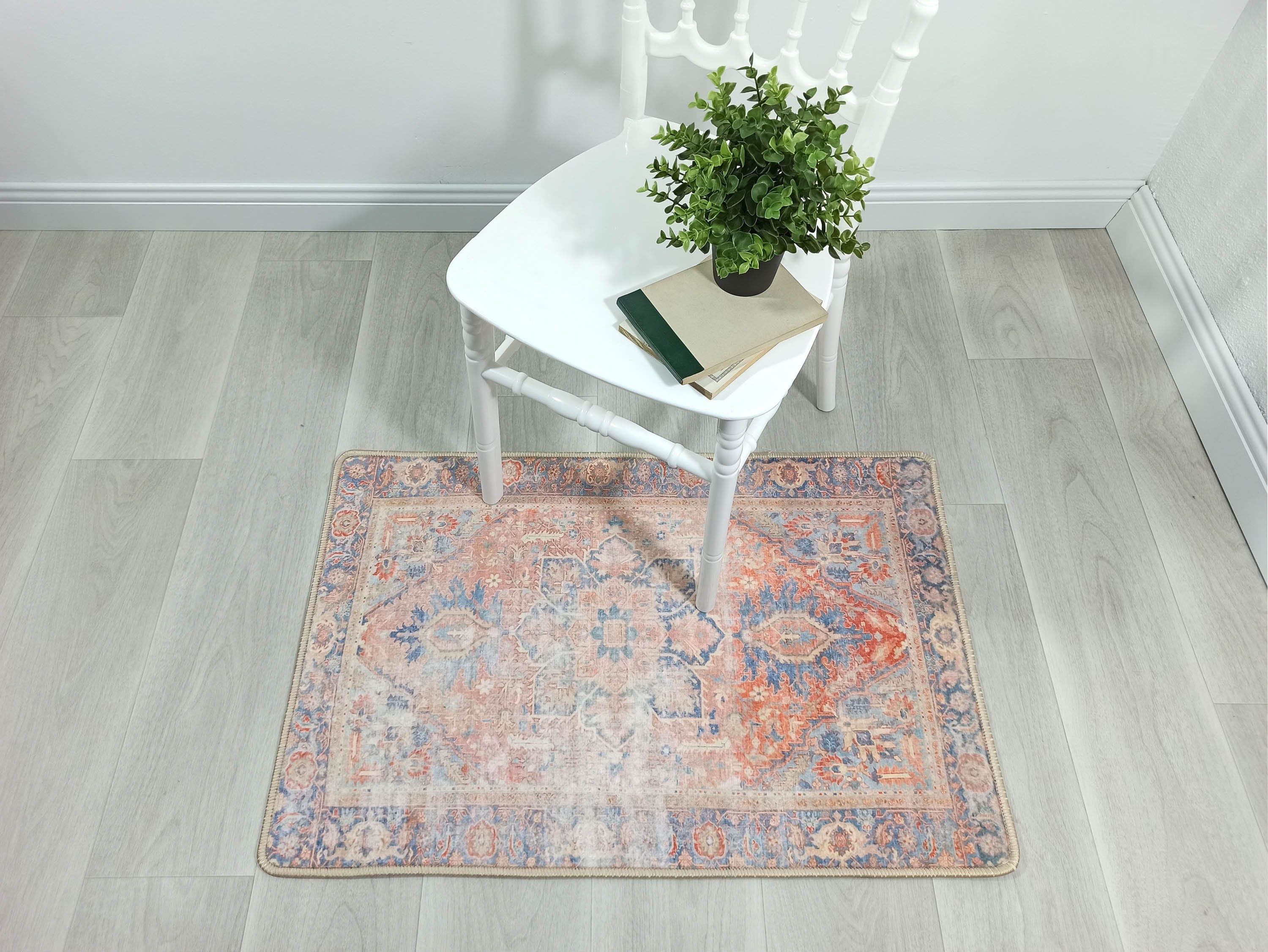 Eliza Faded Red Orange Blue Turkish 2x3 Rug