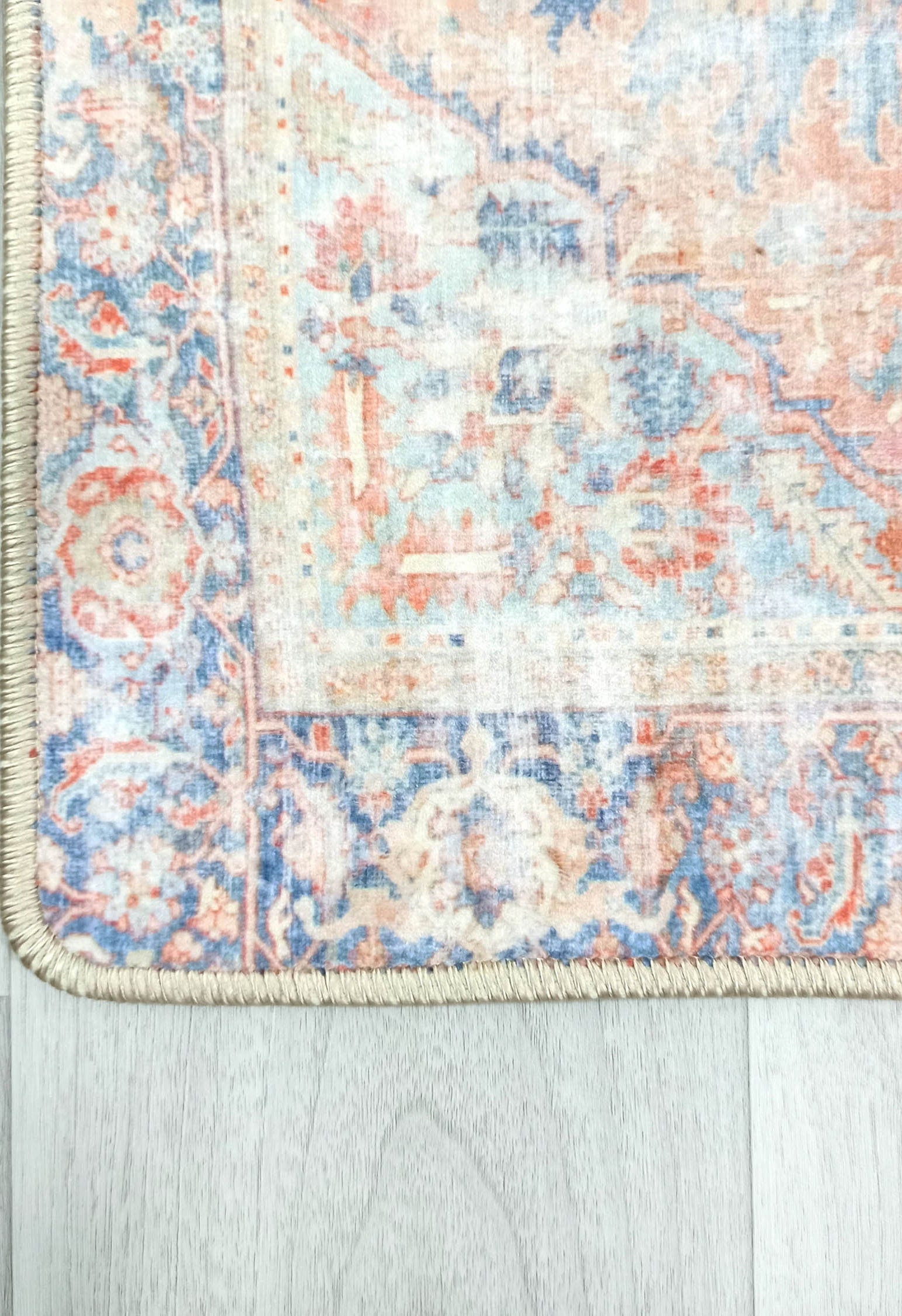 Eliza Faded Red Orange Blue Turkish 2x3 Rug