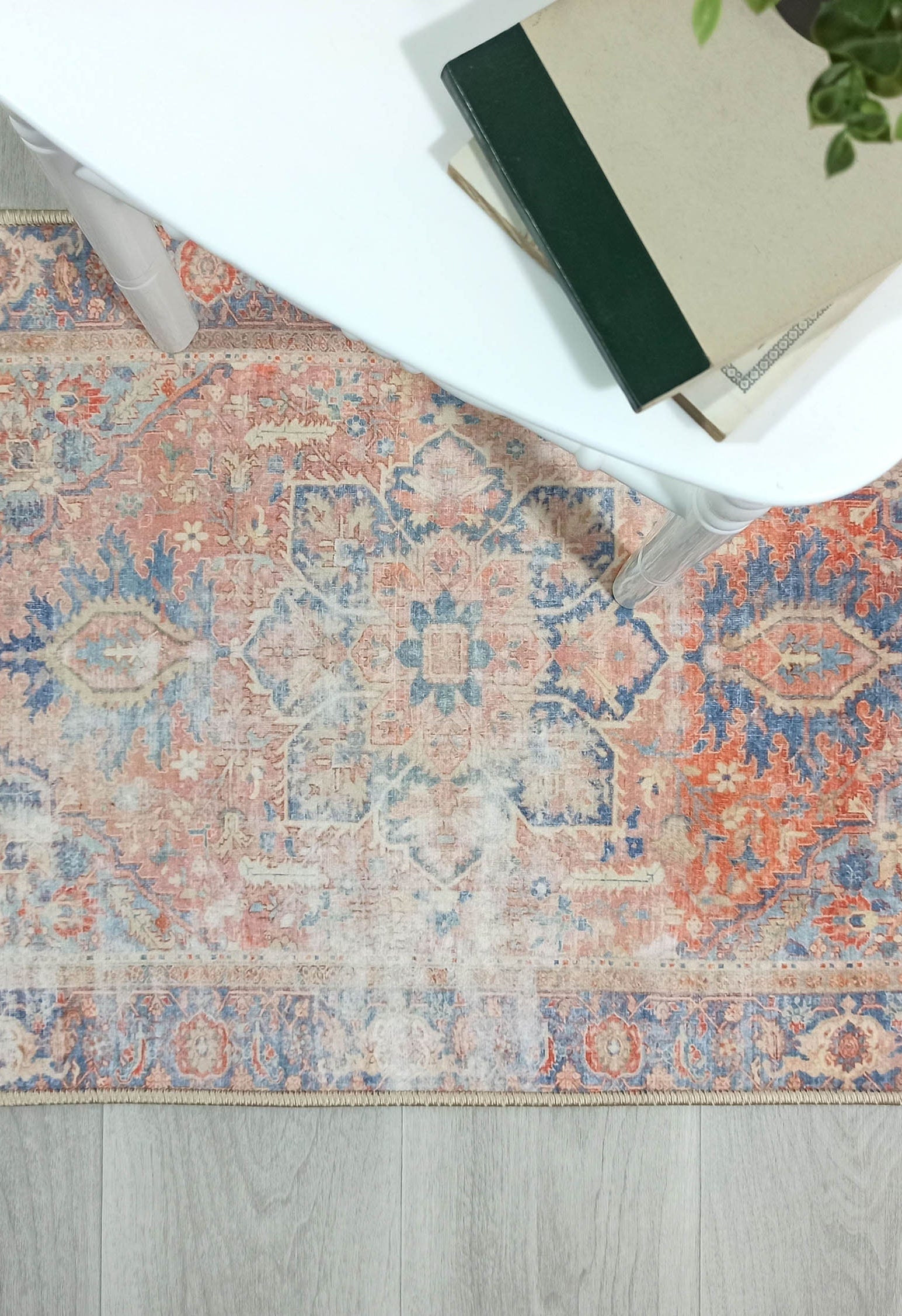 Eliza Faded Red Orange Blue Turkish 2x3 Rug