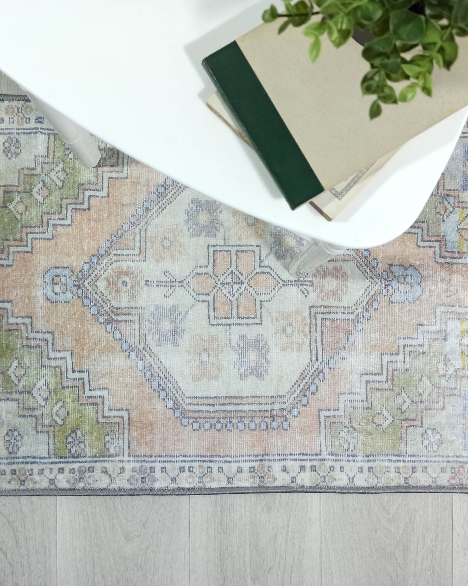 Erin Beige Green Vintage Turkish 2x3 Rug