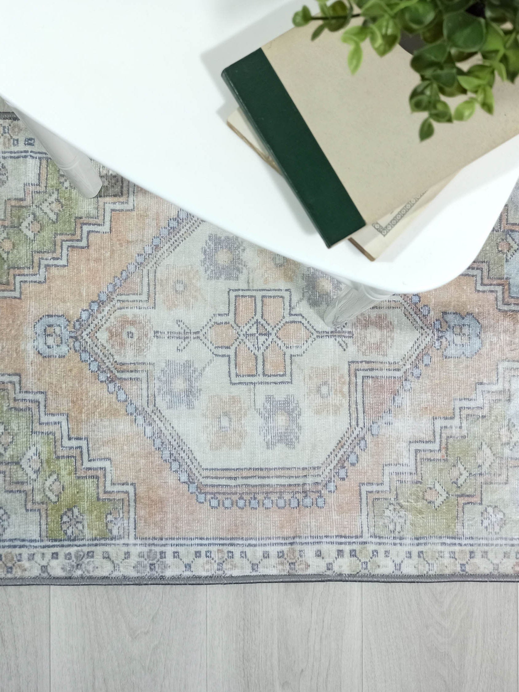 Erin Beige Green Vintage Turkish 2x3 Rug