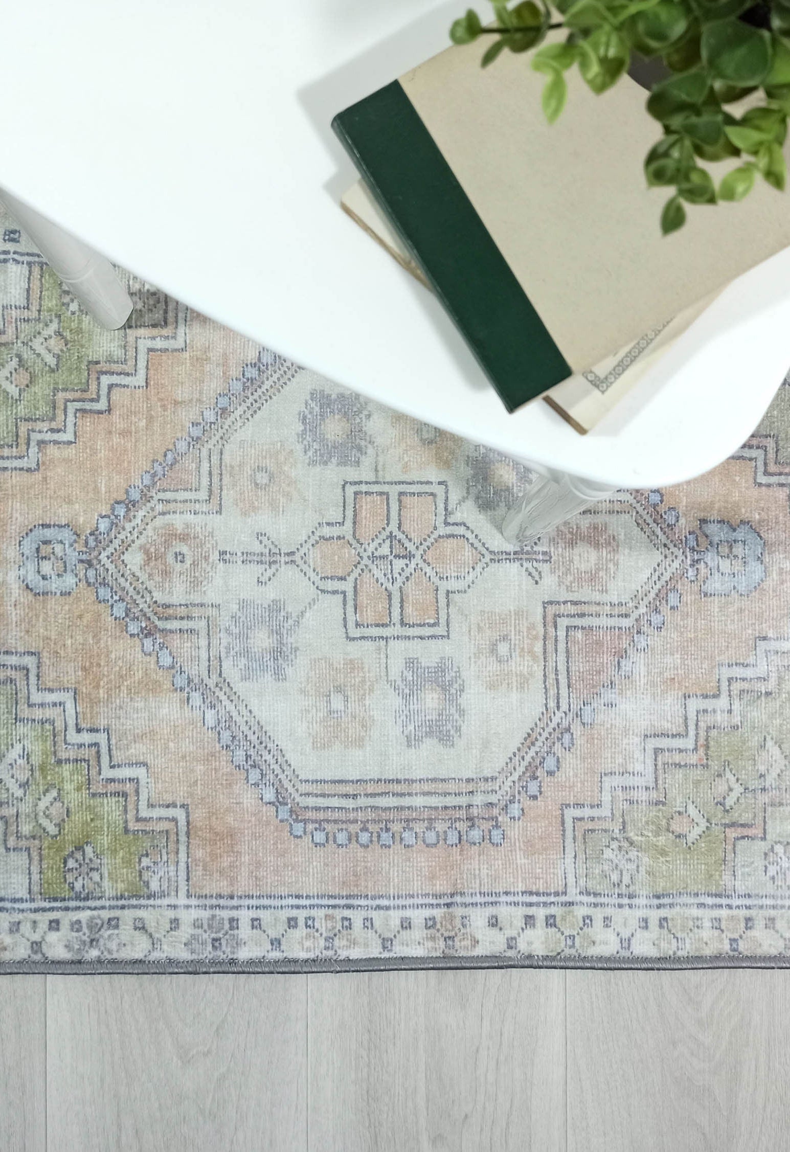 Erin Beige Green Vintage Turkish 2x3 Rug
