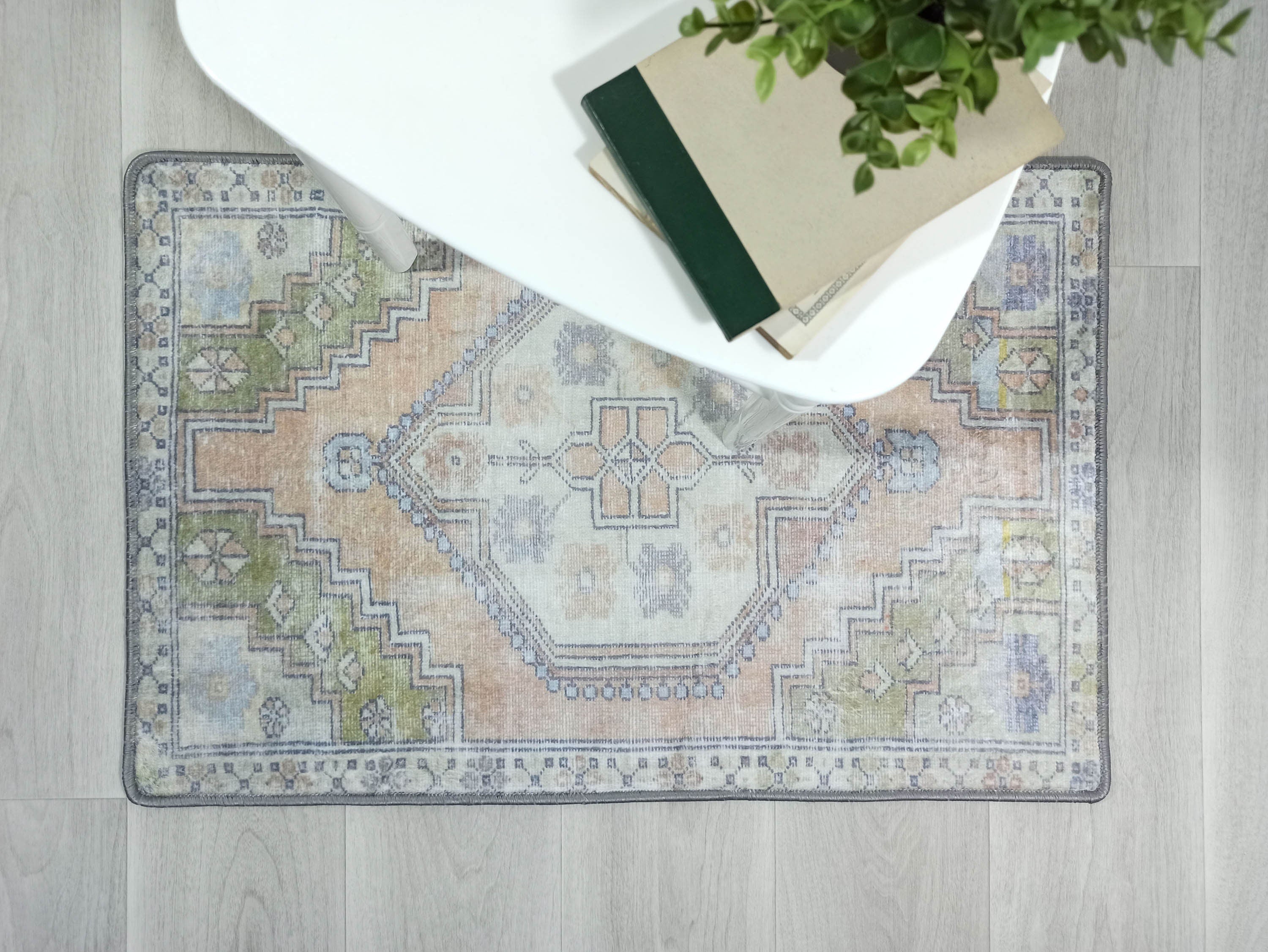 Erin Beige Green Vintage Turkish 2x3 Rug