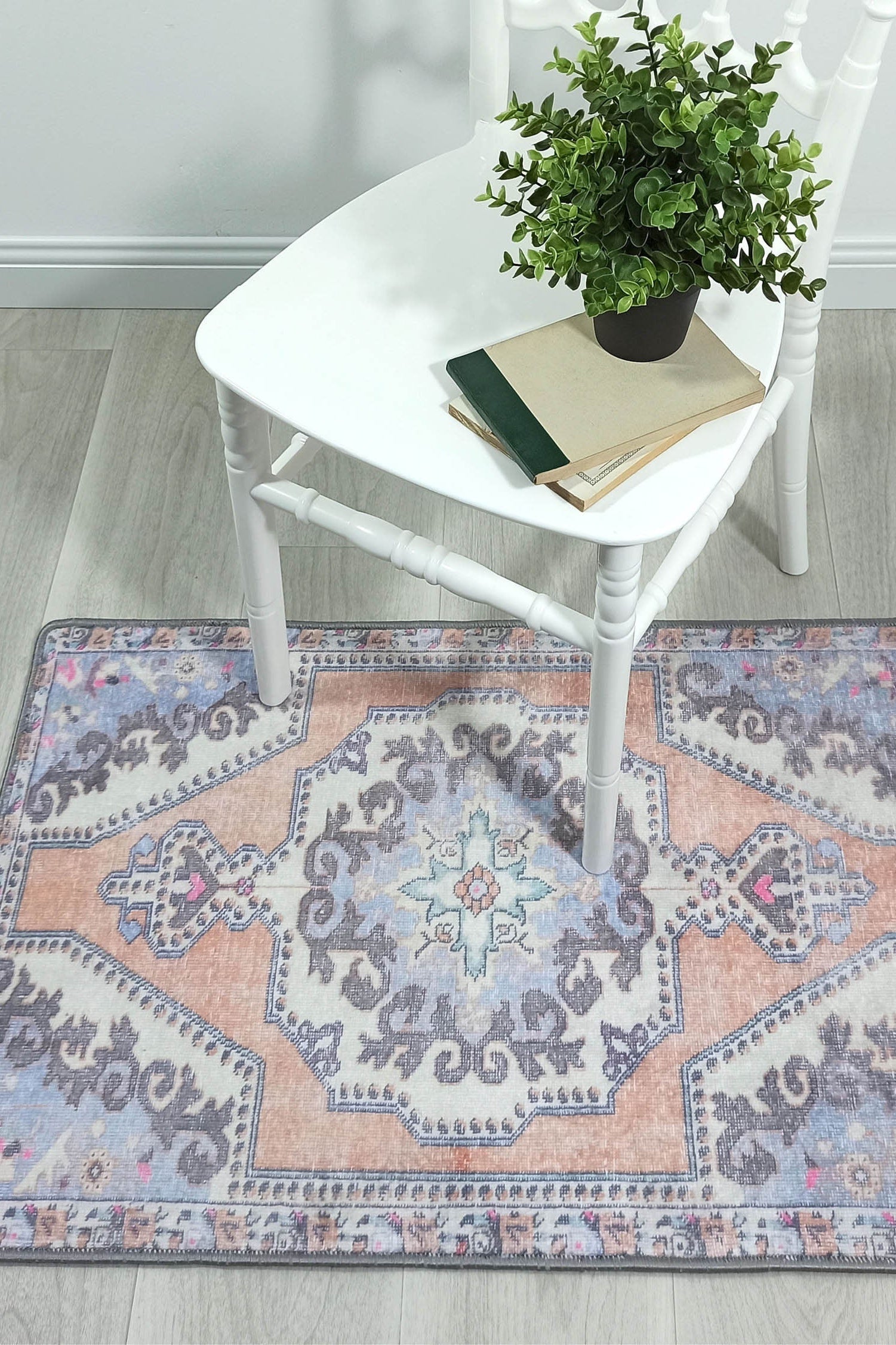 Efion Faded Orange Lavender Turkish 2x3 Rug
