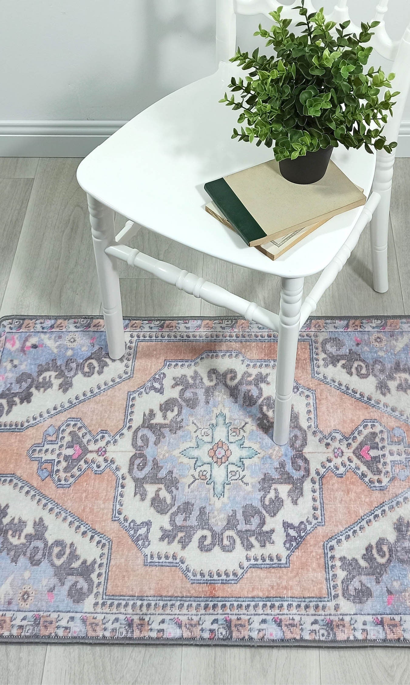 Efion Faded Orange Lavender Turkish 2x3 Rug