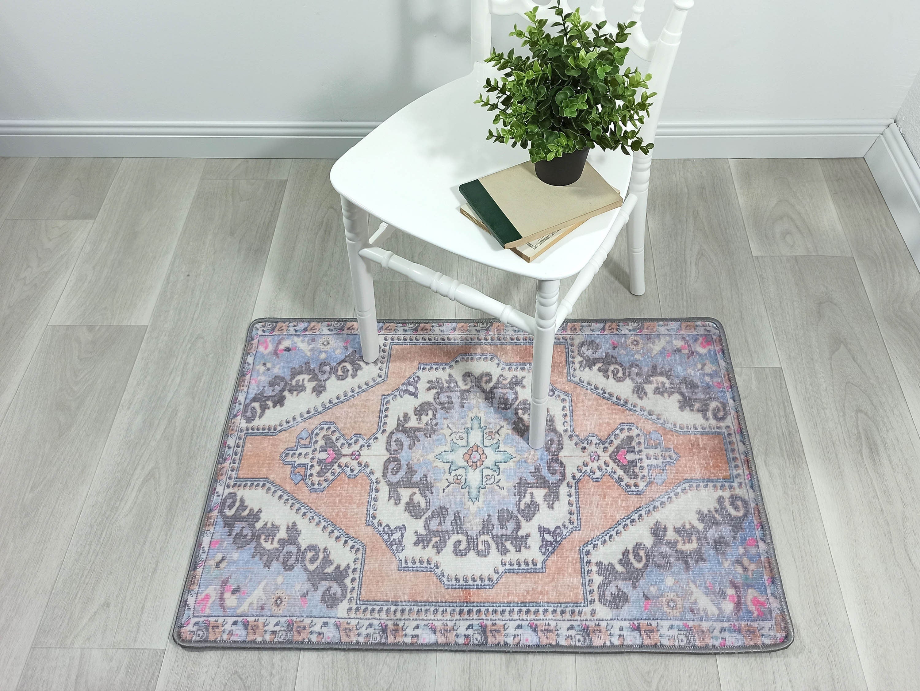 Efion Faded Orange Lavender Turkish 2x3 Rug