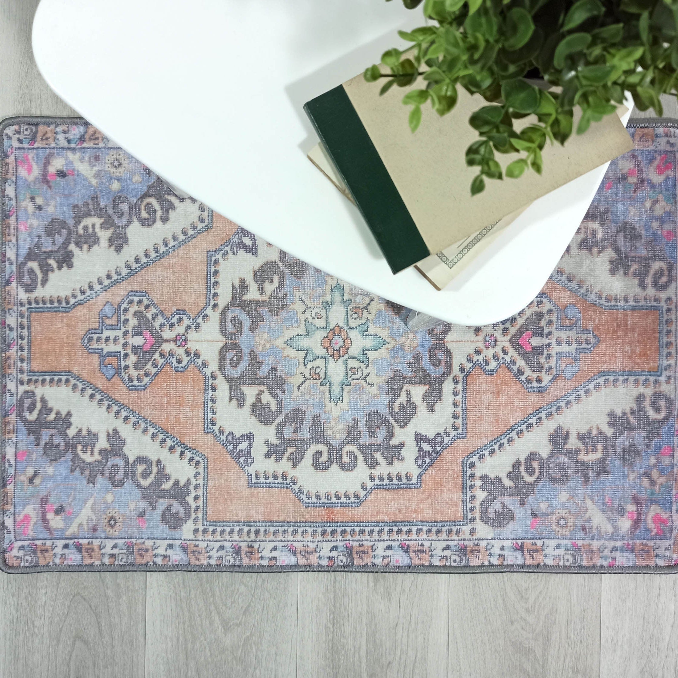 Efion Faded Orange Lavender Turkish 2x3 Rug