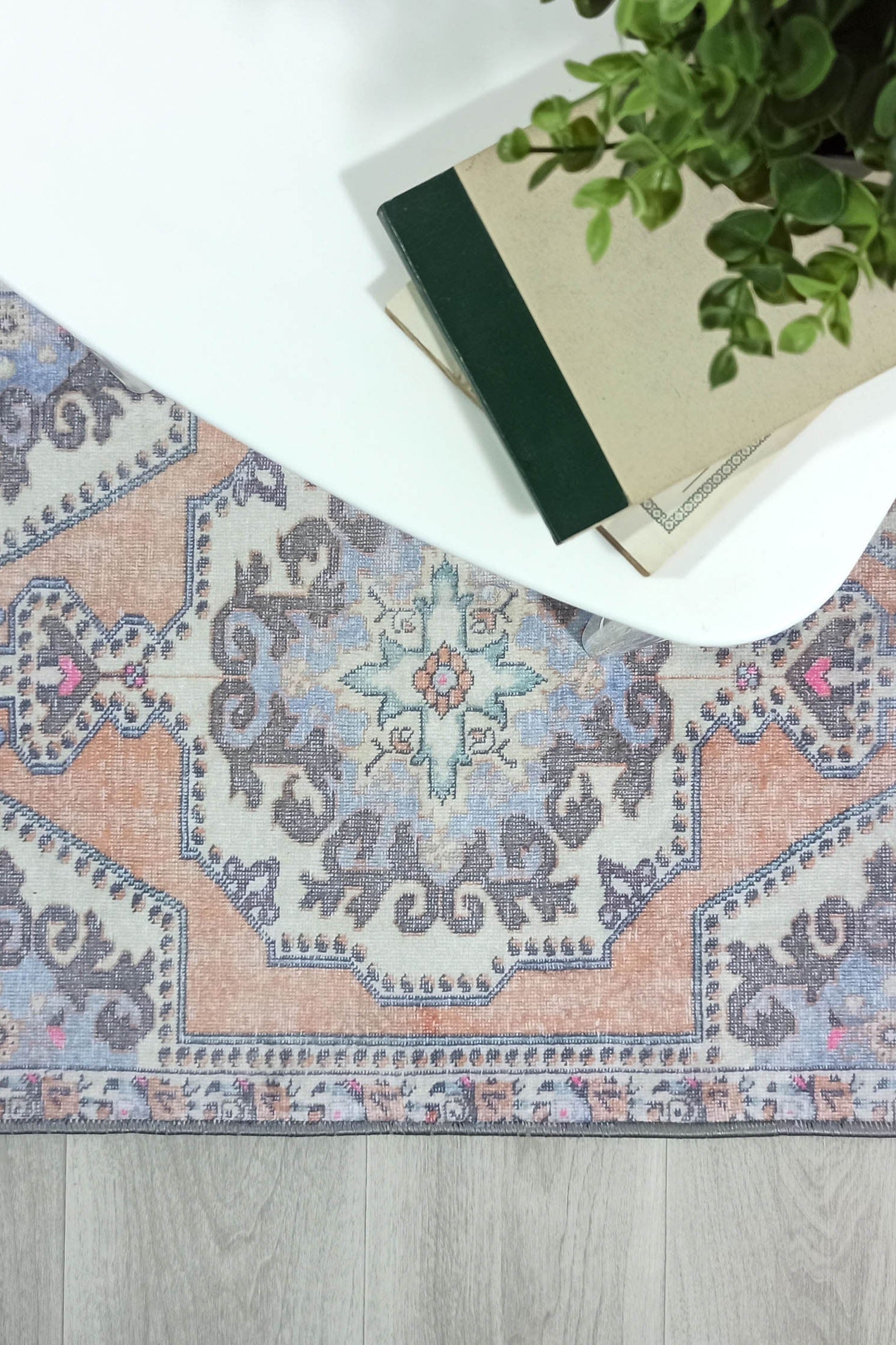 Efion Faded Orange Lavender Turkish 2x3 Rug