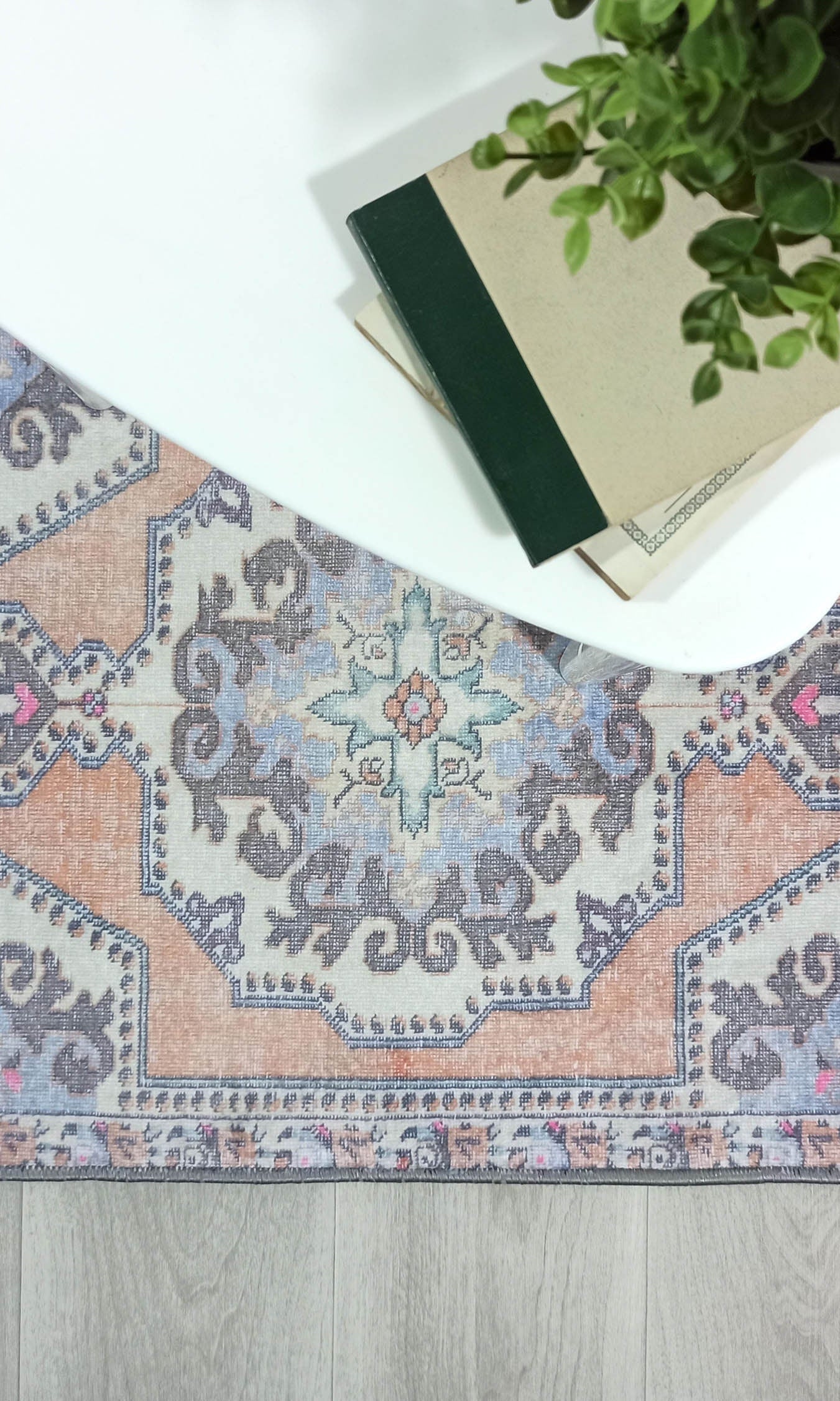 Efion Faded Orange Lavender Turkish 2x3 Rug