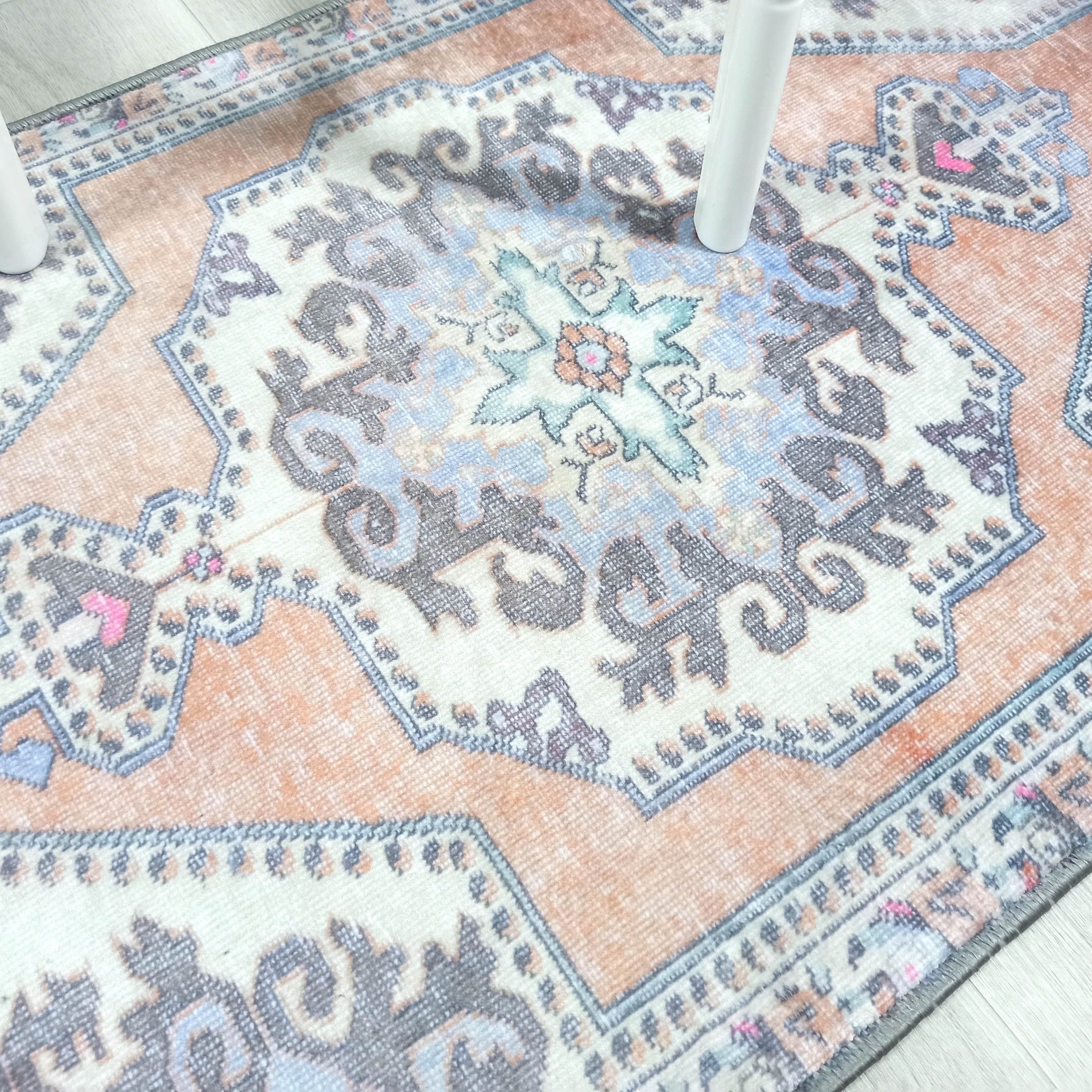 Efion Faded Orange Lavender Turkish 2x3 Rug