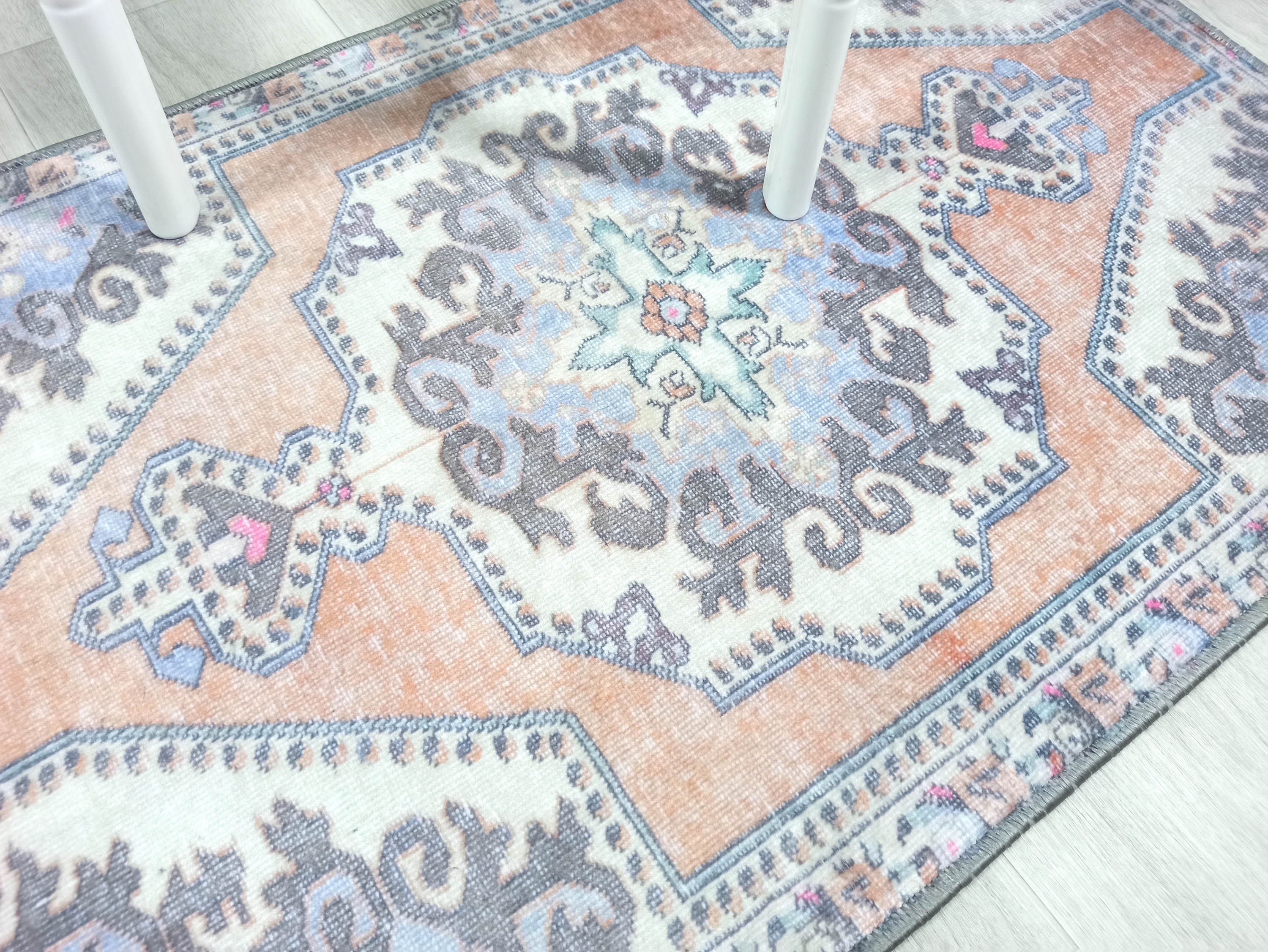 Efion Faded Orange Lavender Turkish 2x3 Rug