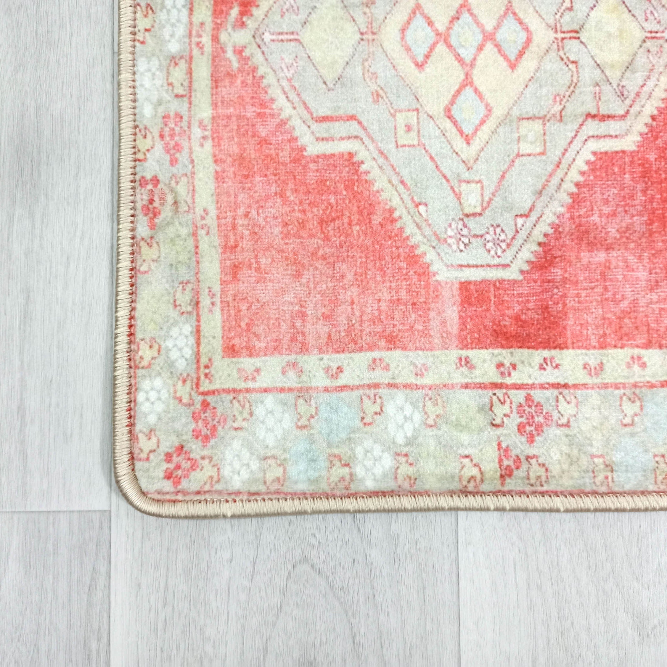Coraline Distressed Coral Beige Turkish 2x3 Rug