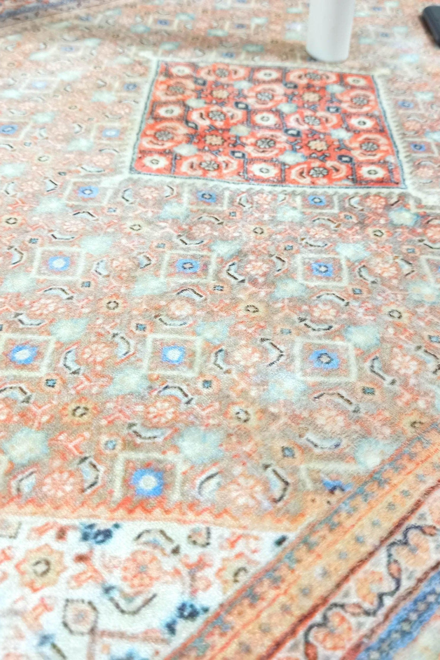 Kashan Faded Orange Blue Persian 2x3 Rug