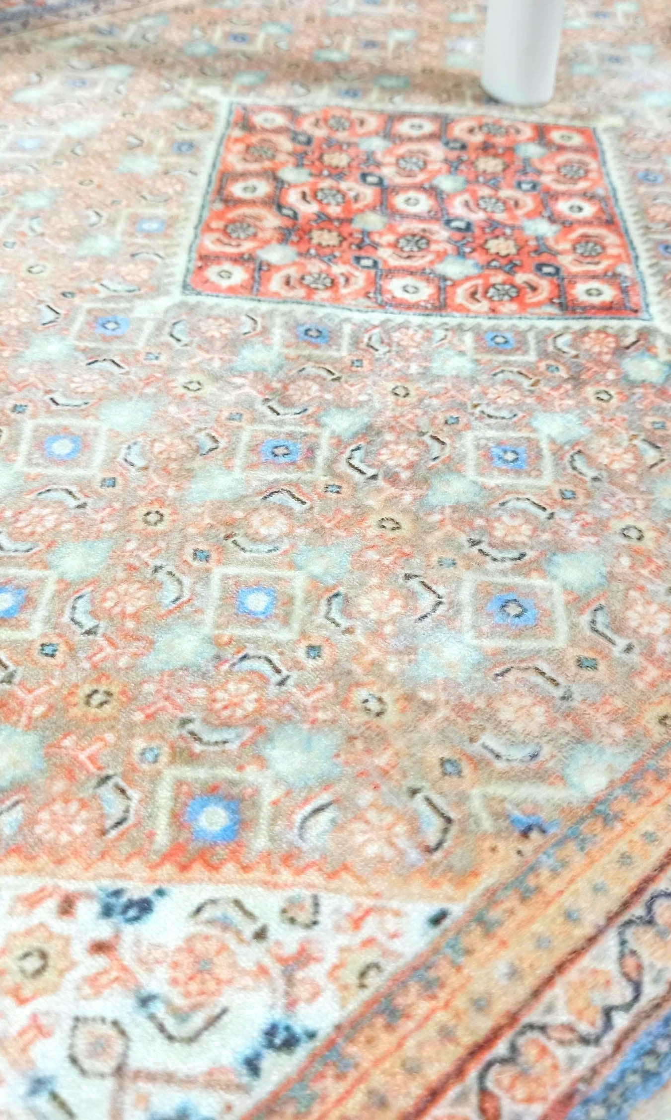 Kashan Faded Orange Blue Persian 2x3 Rug