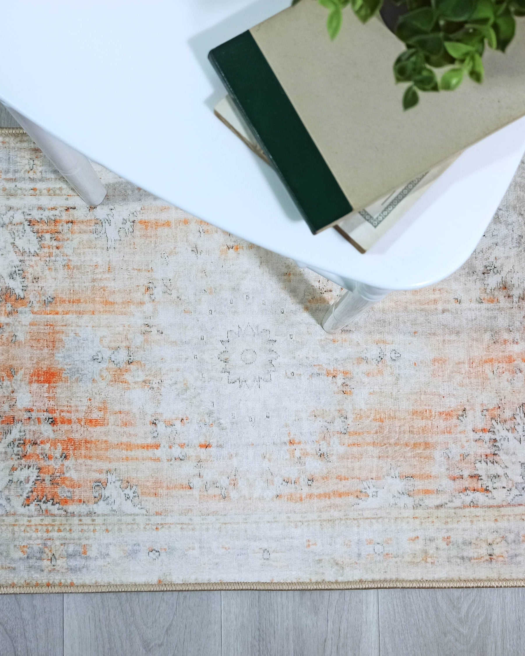 Makenna Orange Distressed Beige Turkish 2x3 Rug