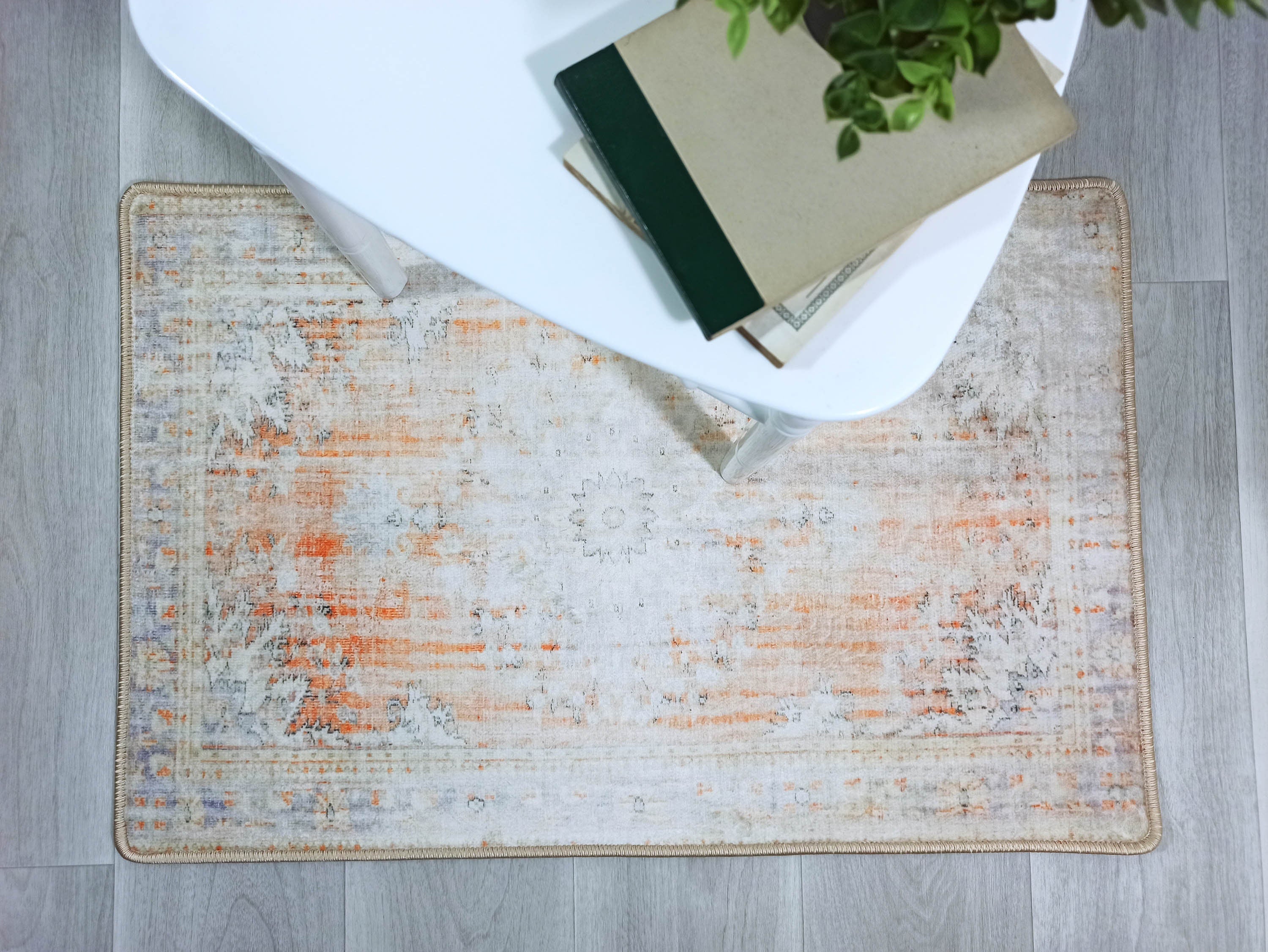 Makenna Orange Distressed Beige Turkish 2x3 Rug