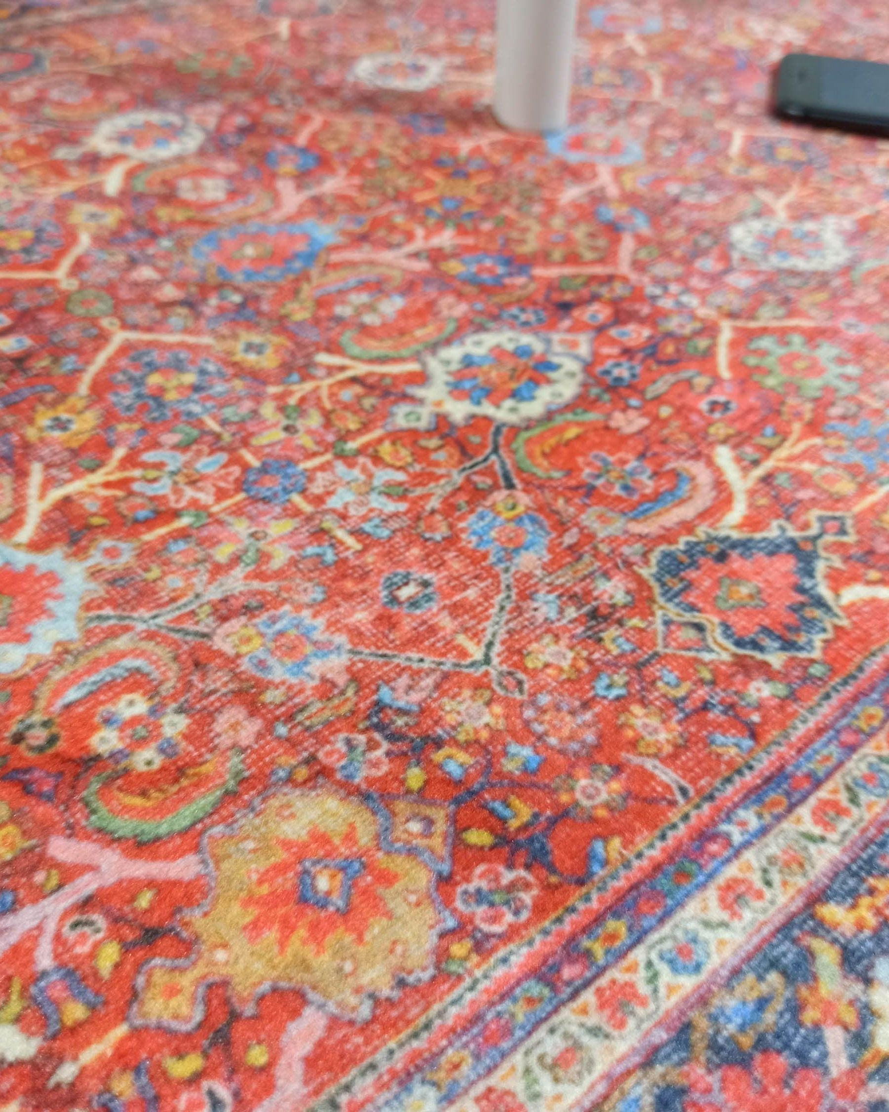 Vivi Red Orange Floral Turkish 2x3 Rug