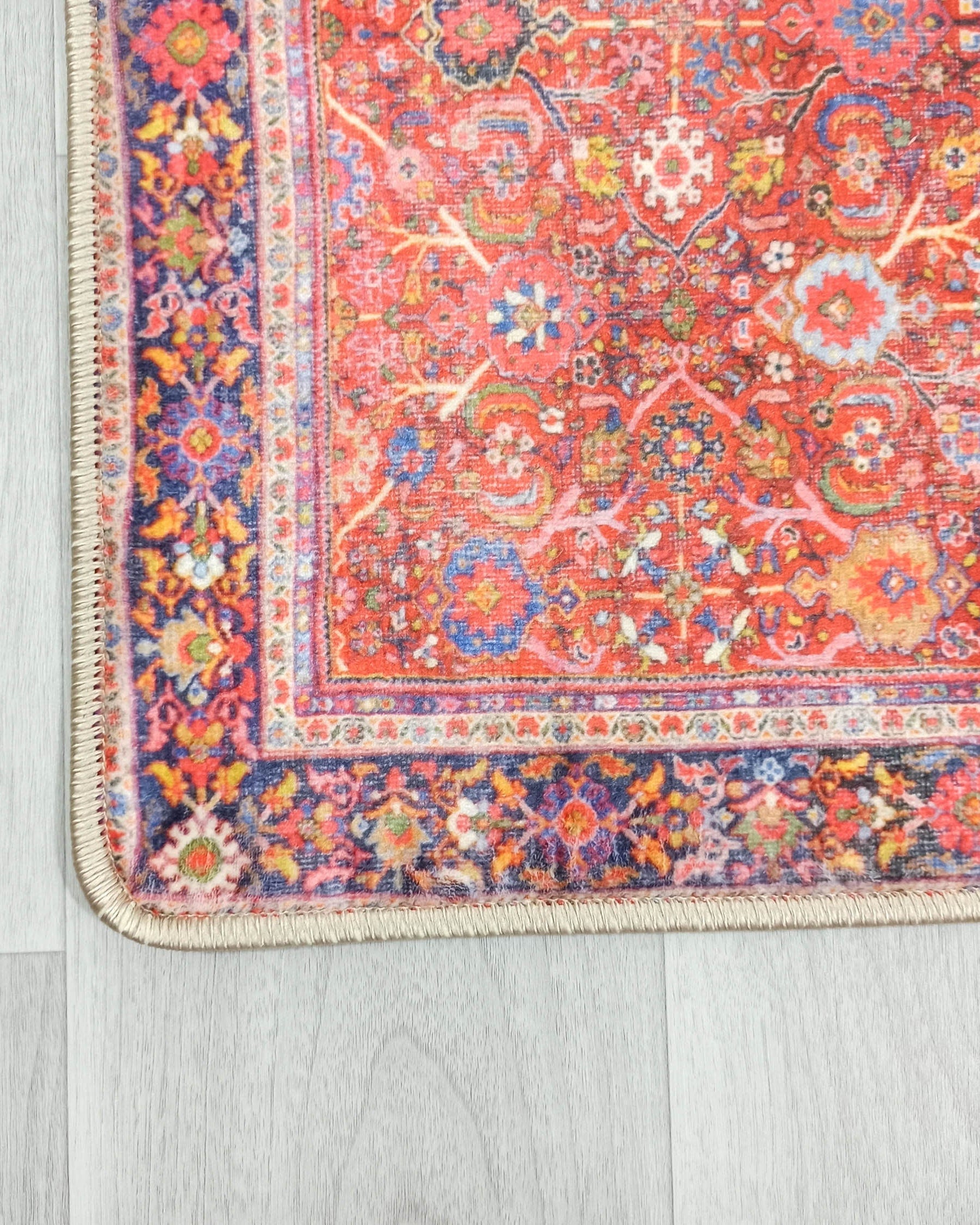 Vivi Red Orange Floral Turkish 2x3 Rug
