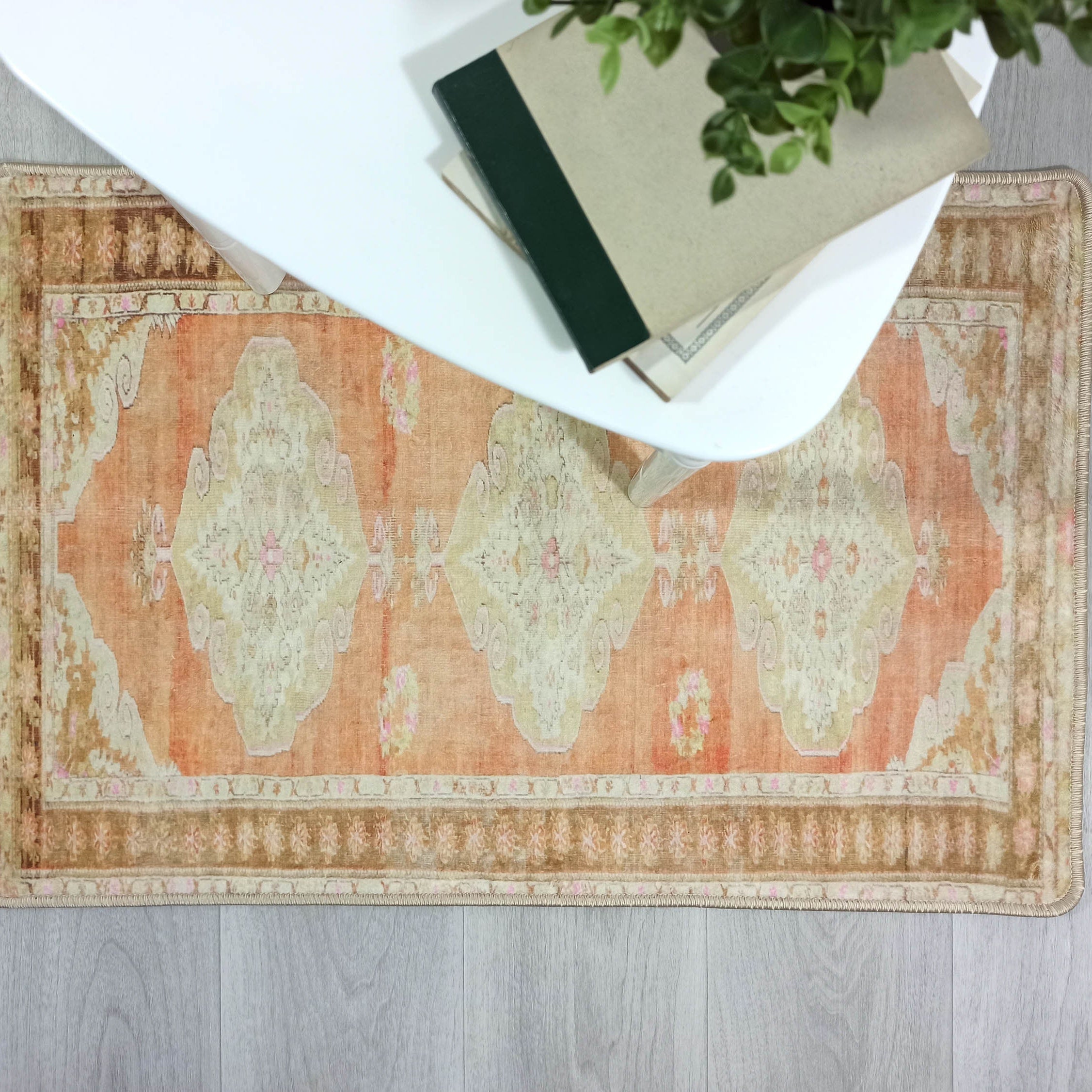 Layne Faded Orange Gold Beige Persian 2x3 Rug