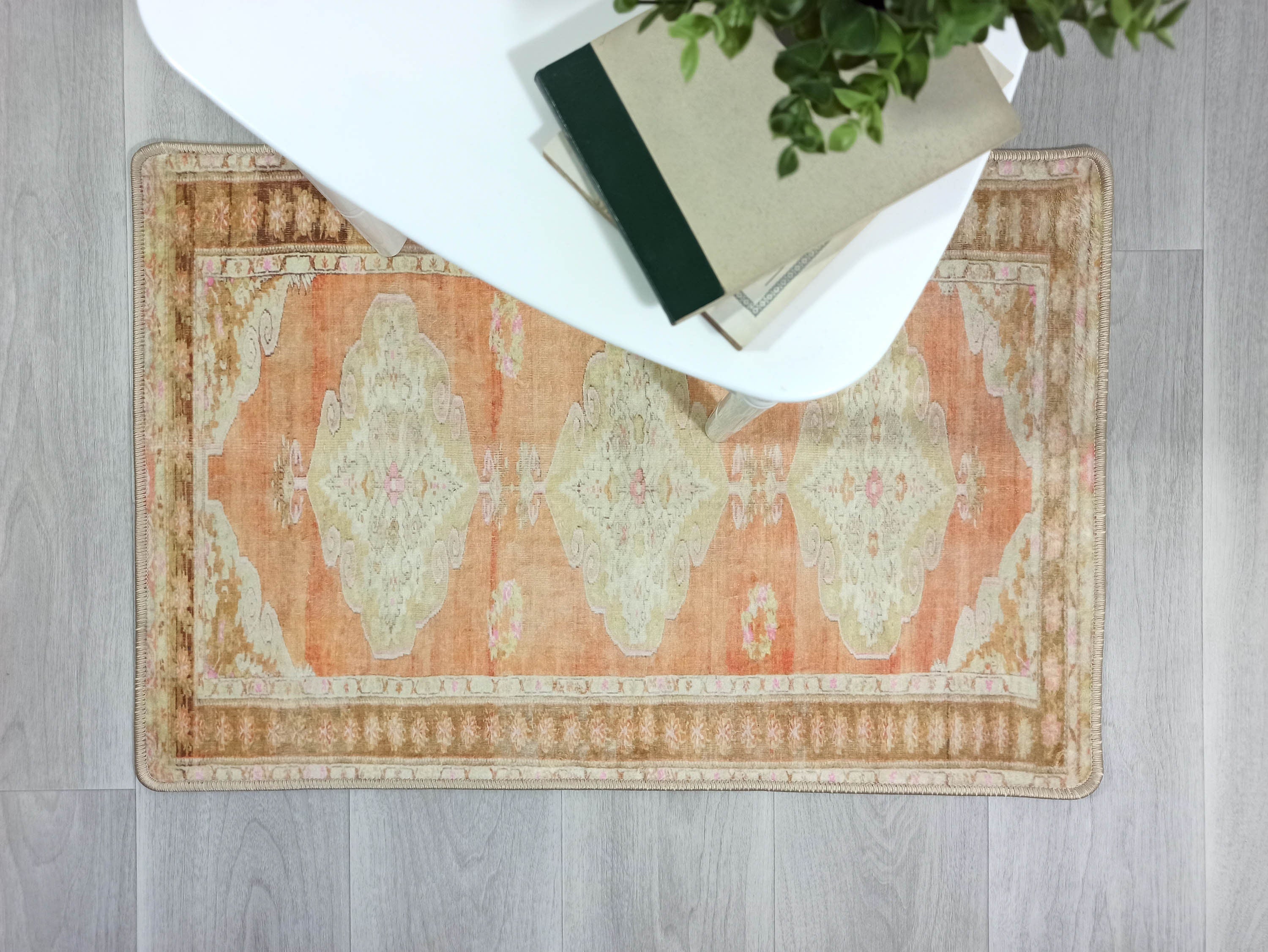 Layne Faded Orange Gold Beige Persian 2x3 Rug
