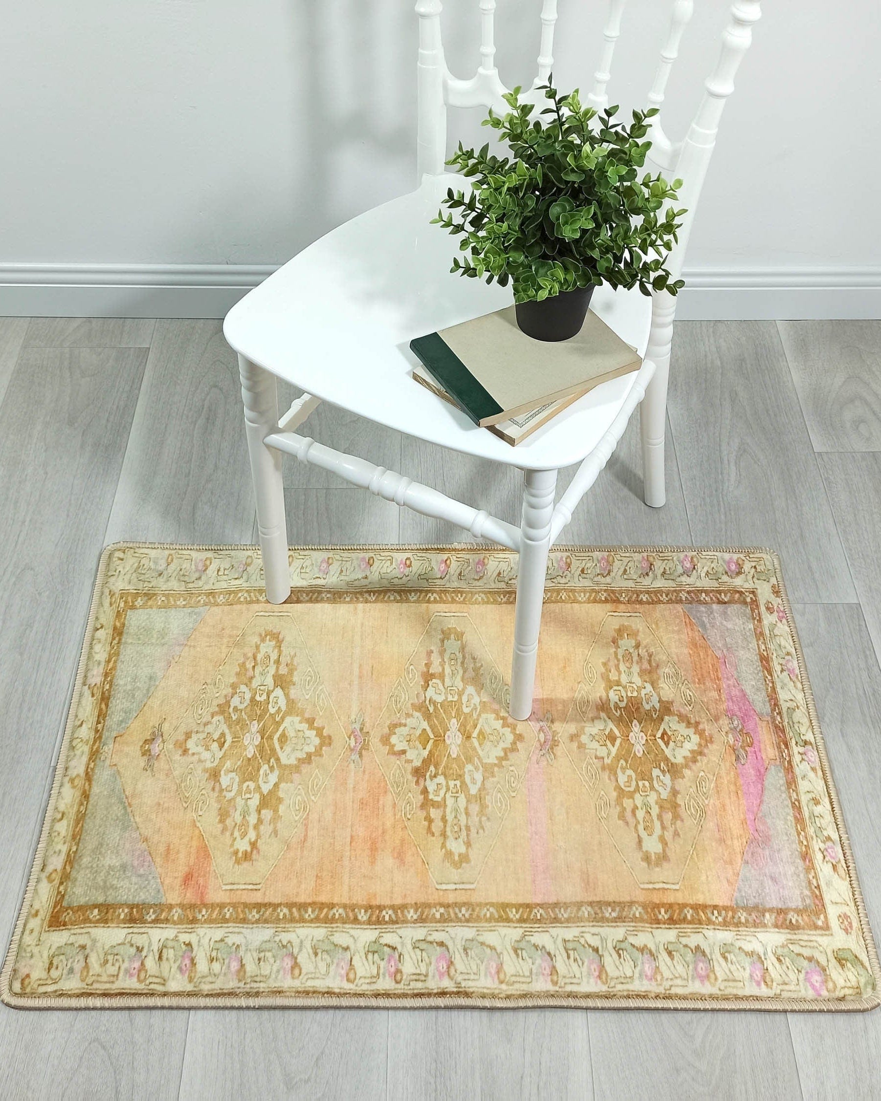 Jurnee Faded Orange Yellow Persian 2x3 Rug