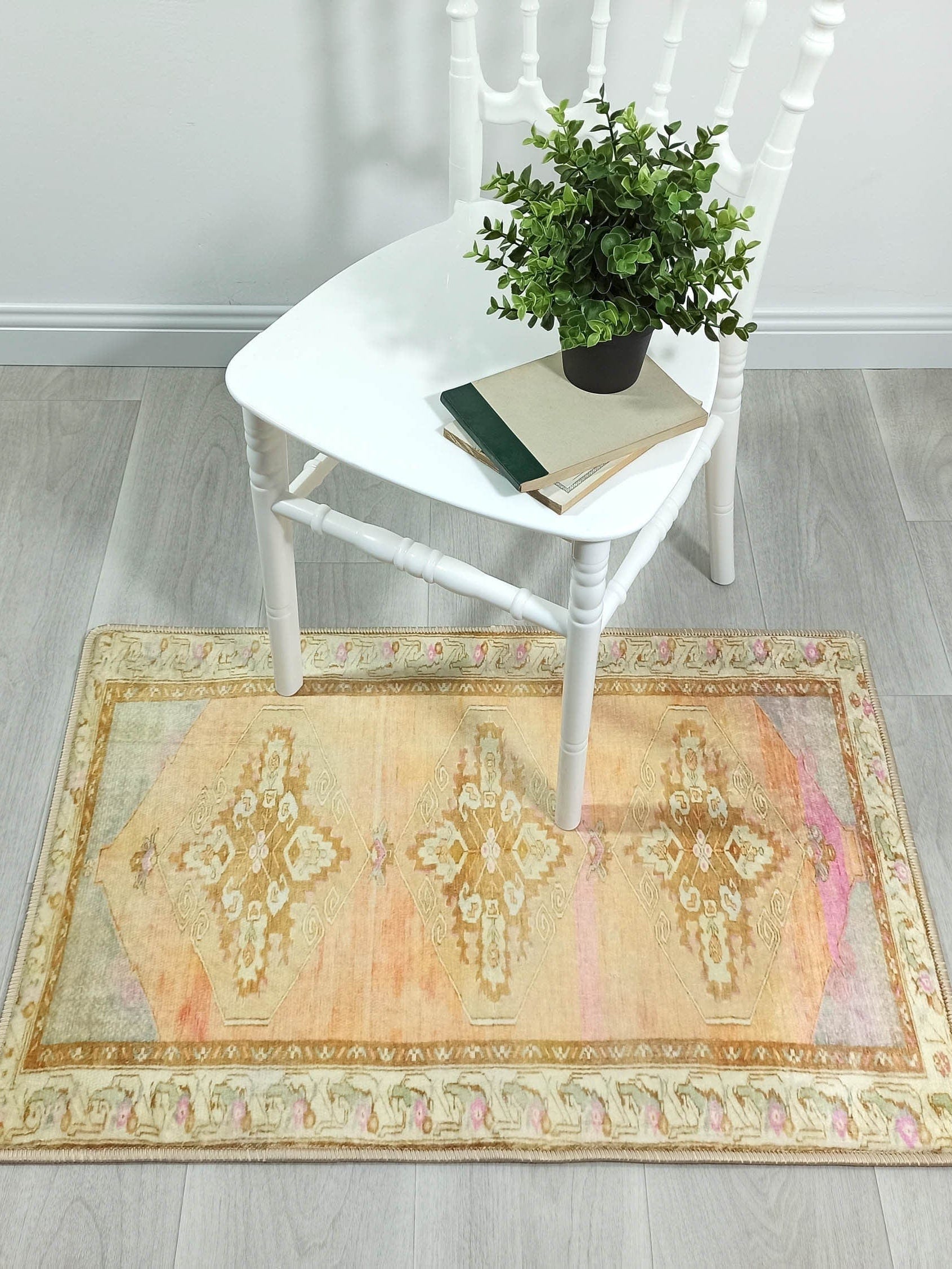 Jurnee Faded Orange Yellow Persian 2x3 Rug