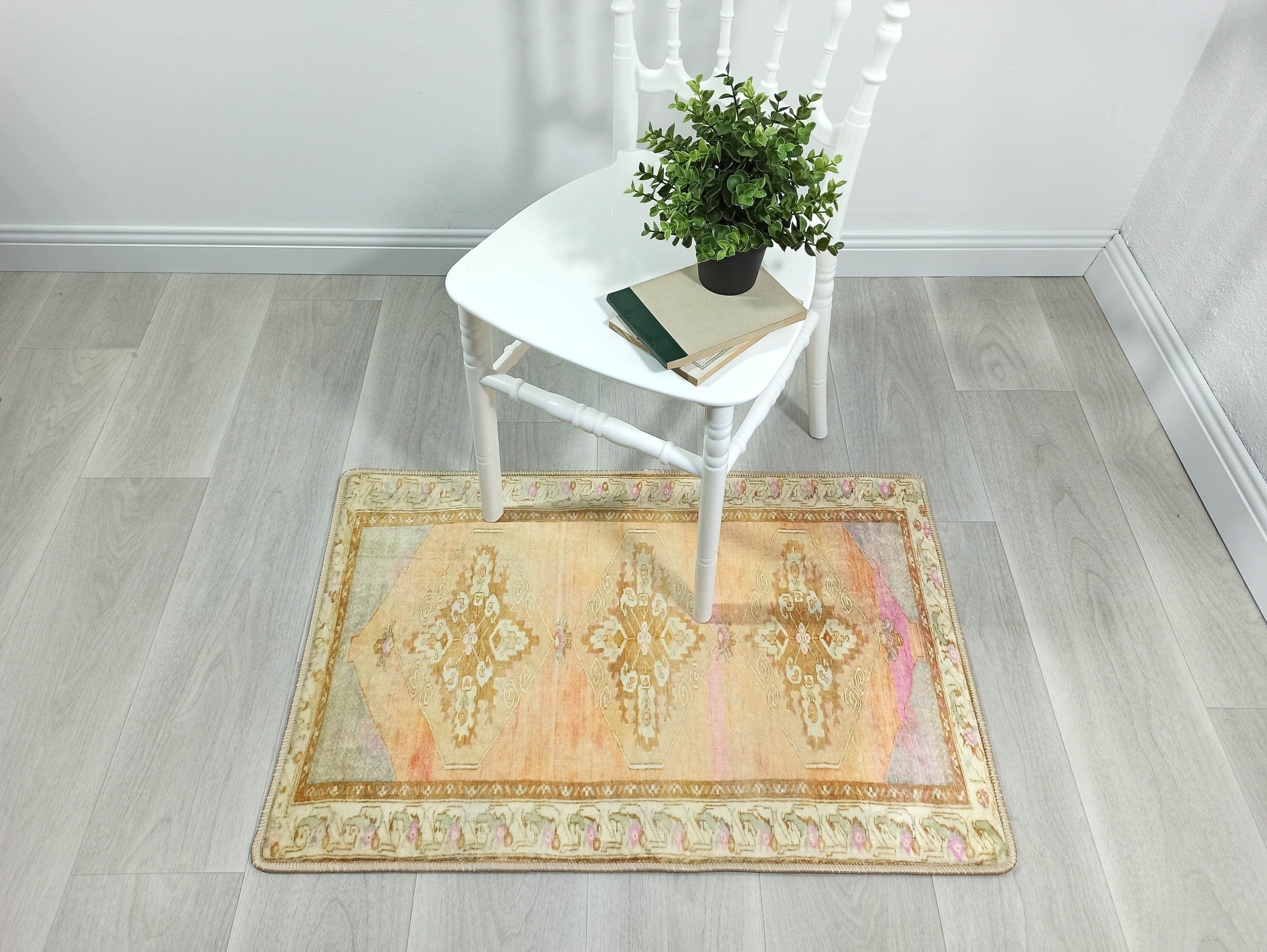 Jurnee Faded Orange Yellow Persian 2x3 Rug