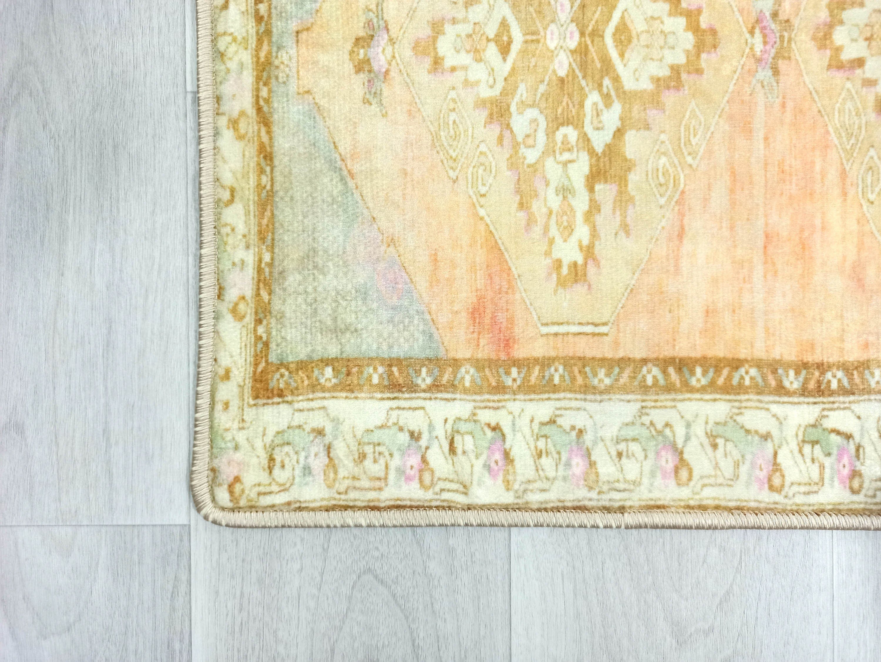 Jurnee Faded Orange Yellow Persian 2x3 Rug