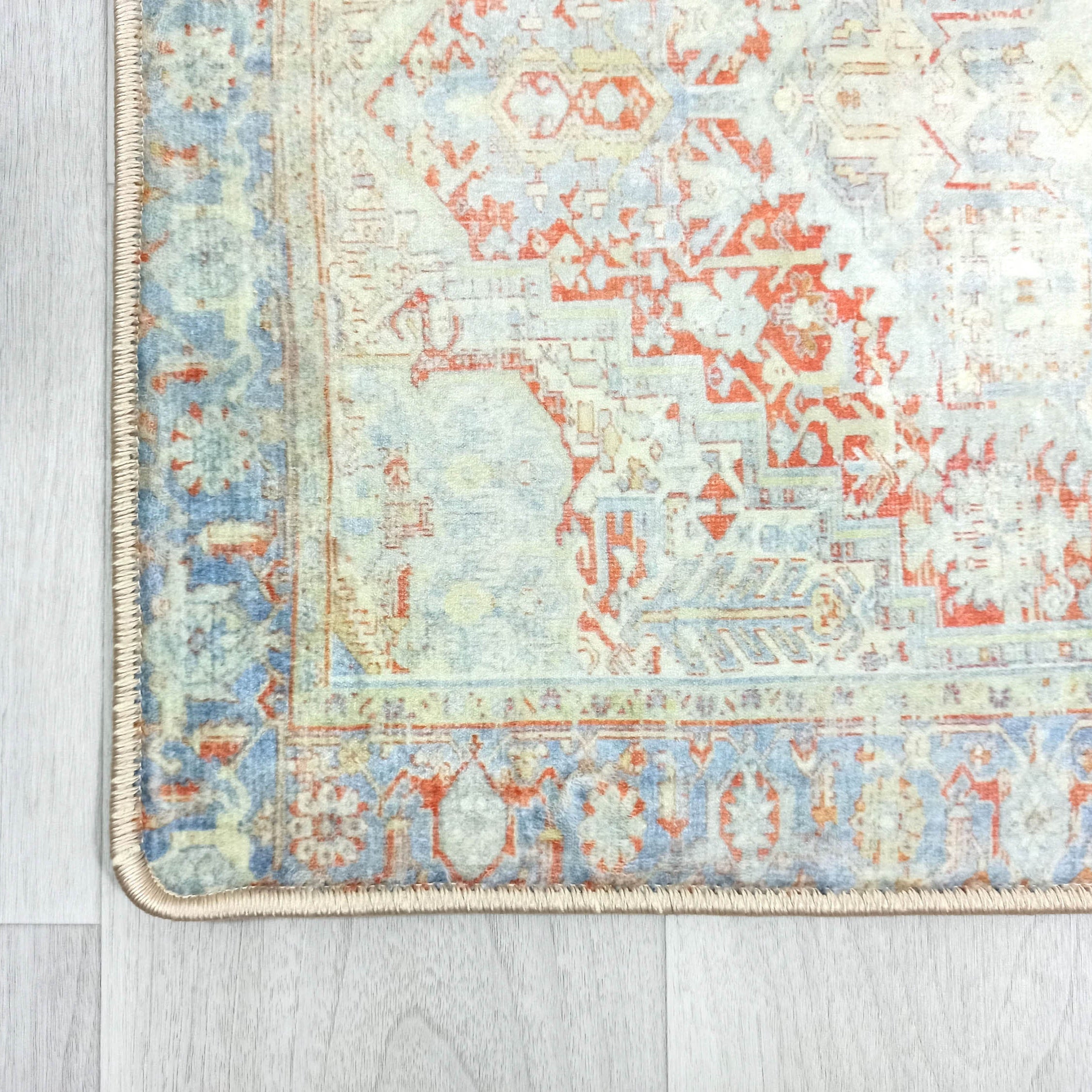 Kyler Faded Blue Orange Persian Small 2x3 Rug
