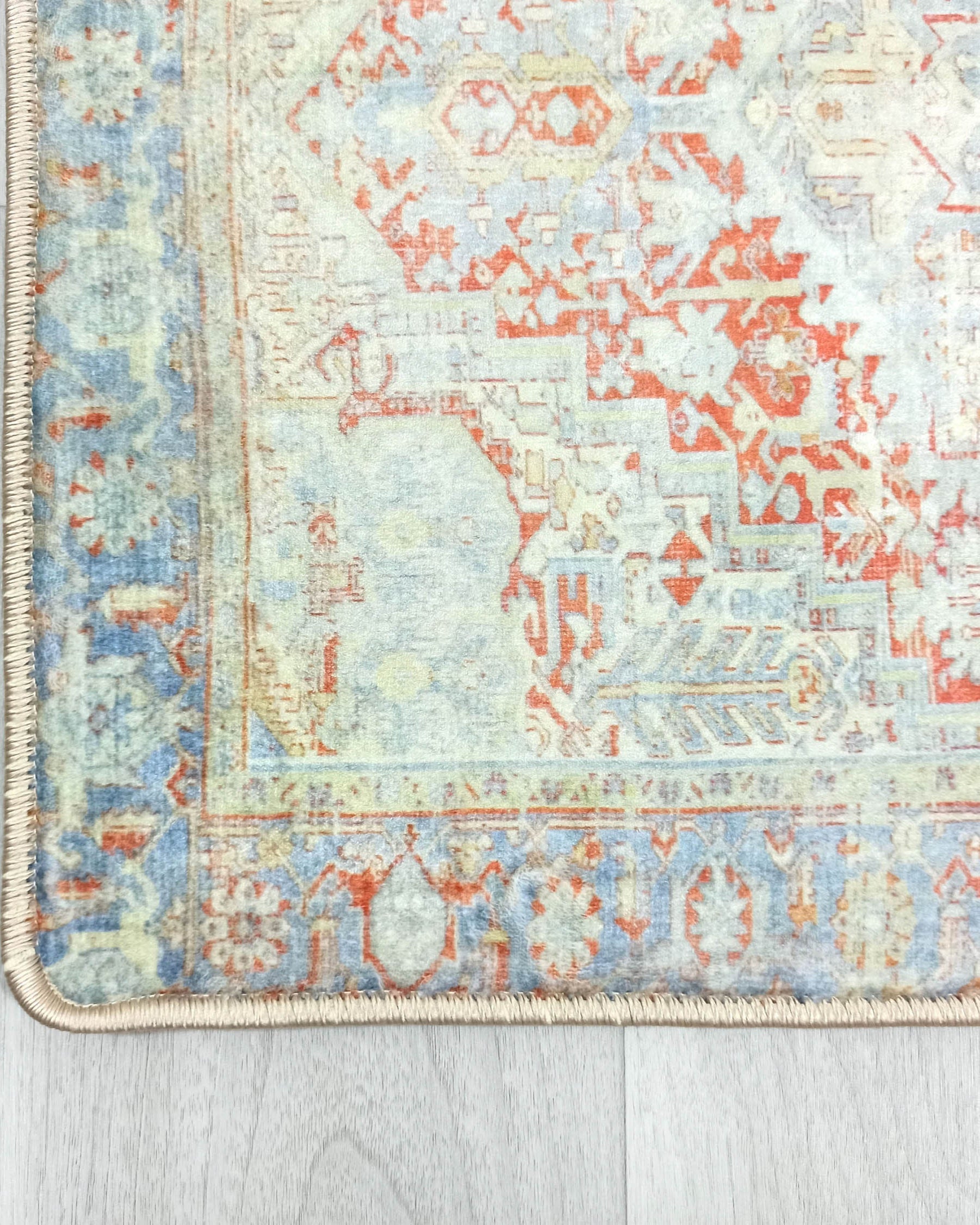 Kyler Faded Blue Orange Persian Small 2x3 Rug