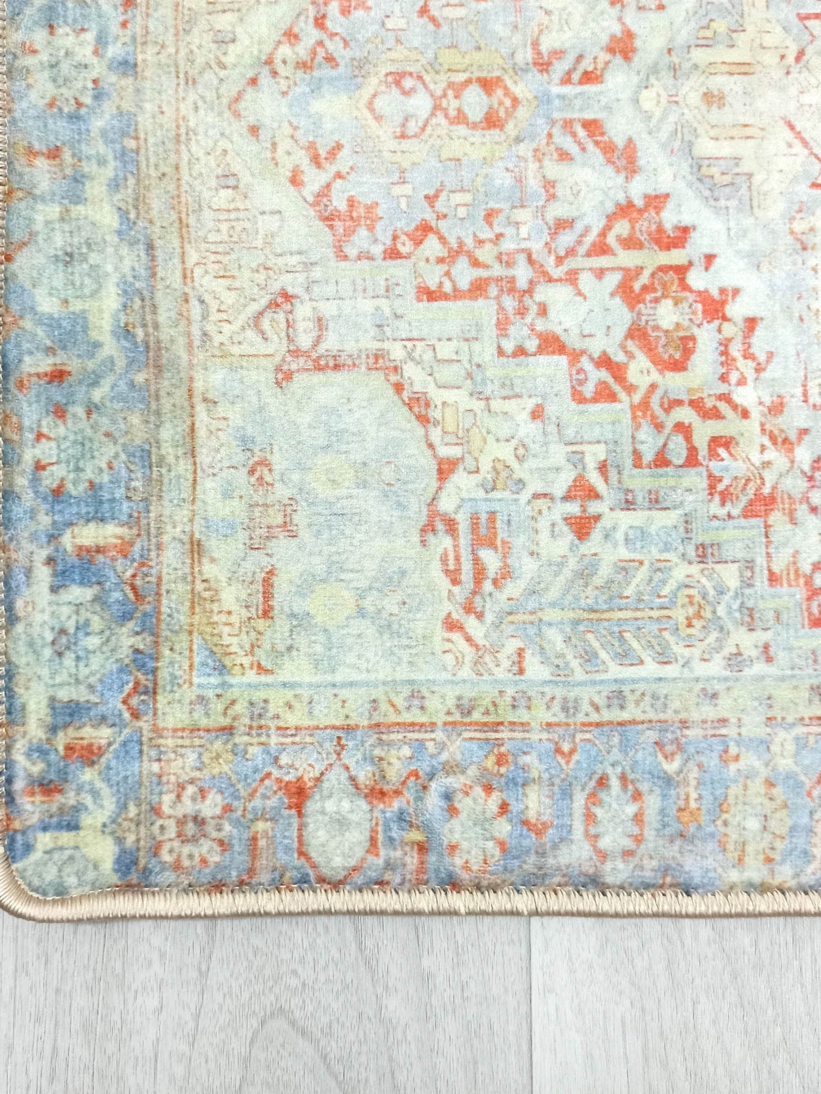 Kyler Faded Blue Orange Persian Small 2x3 Rug