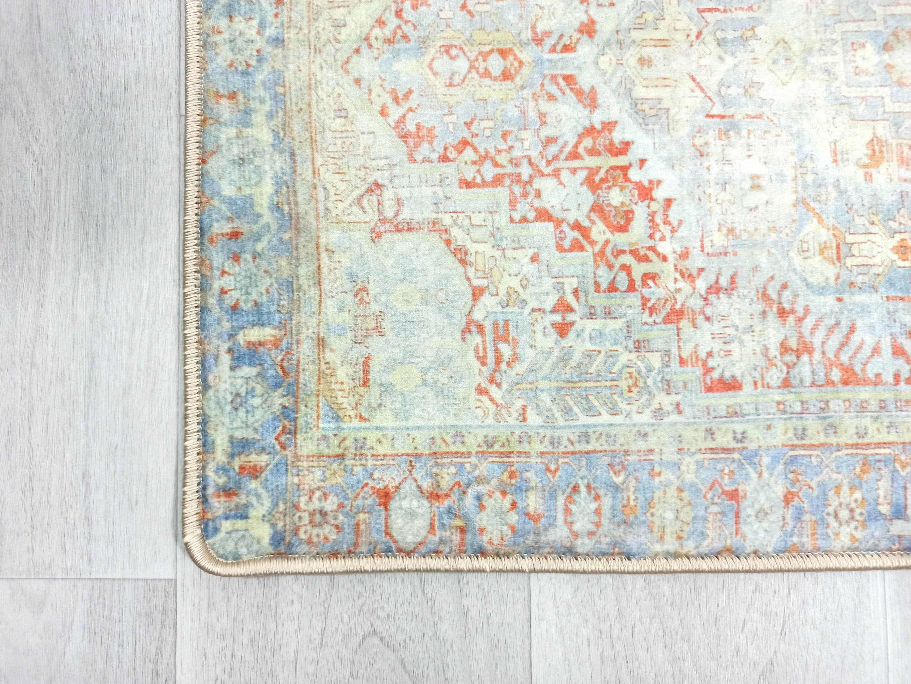 Kyler Faded Blue Orange Persian Small 2x3 Rug
