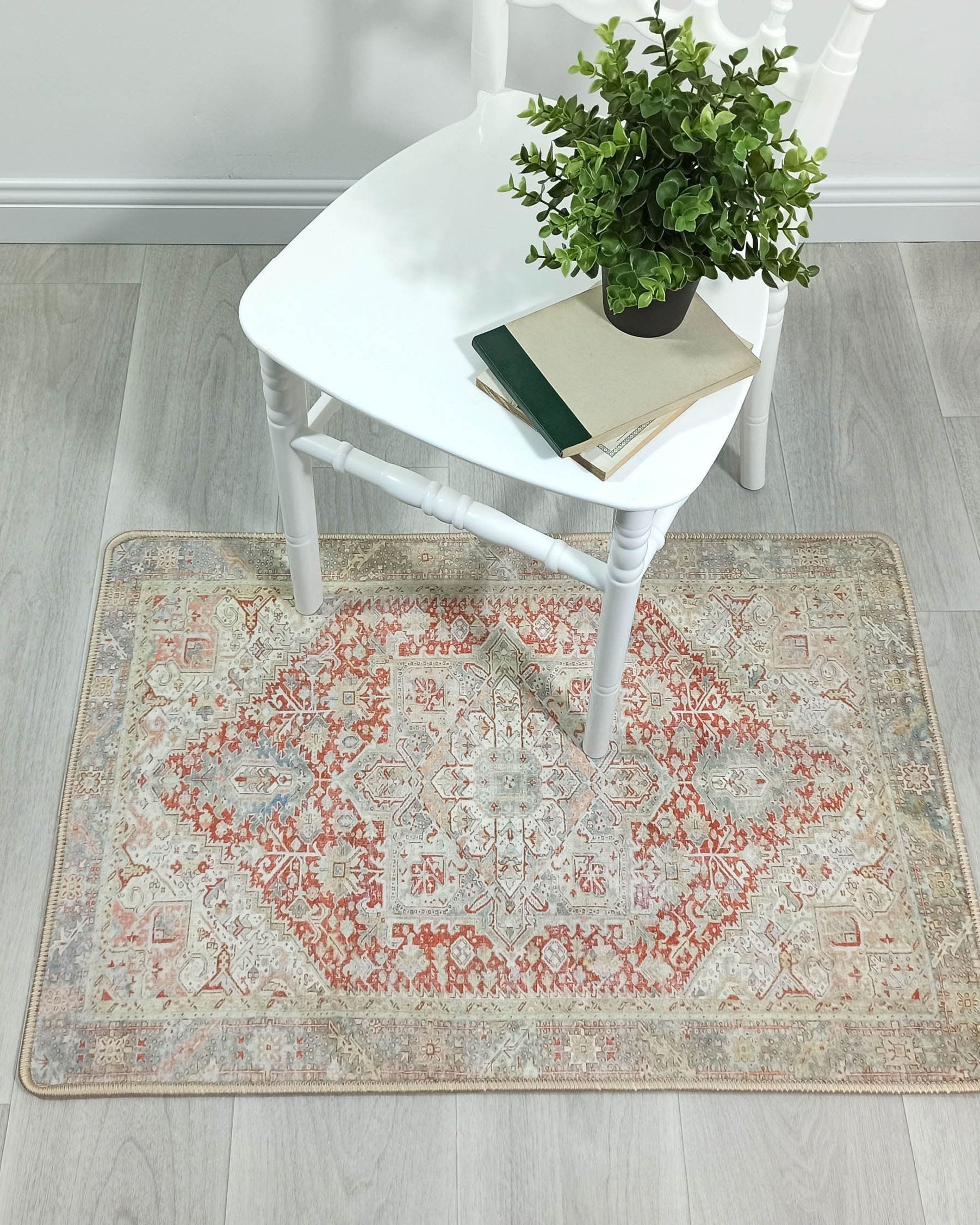 Atlas Faded Burnt Orange Heriz Persian 2x3 Rug