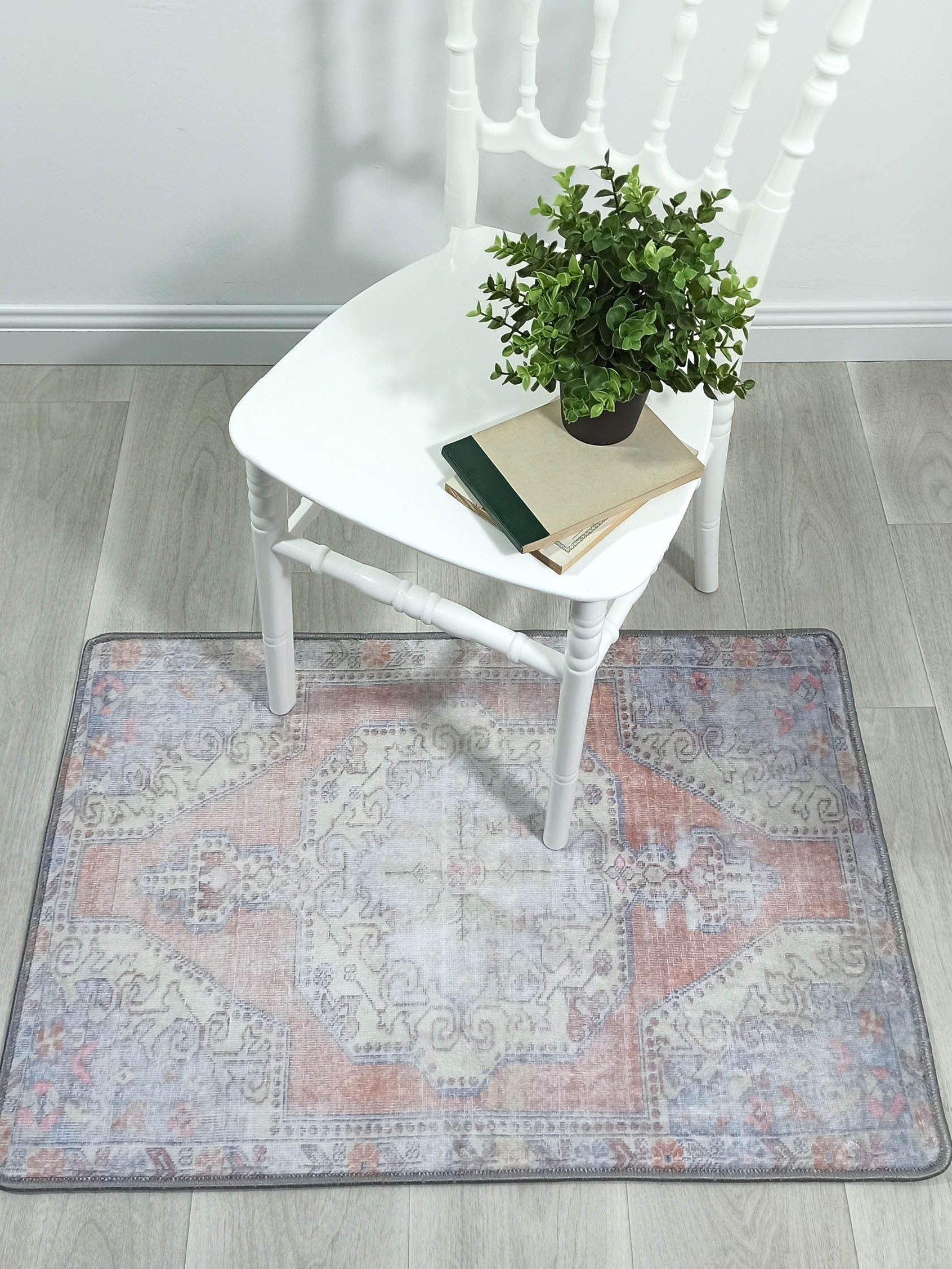 Eira Faded Orange Blue Oushak 2x3 Rug