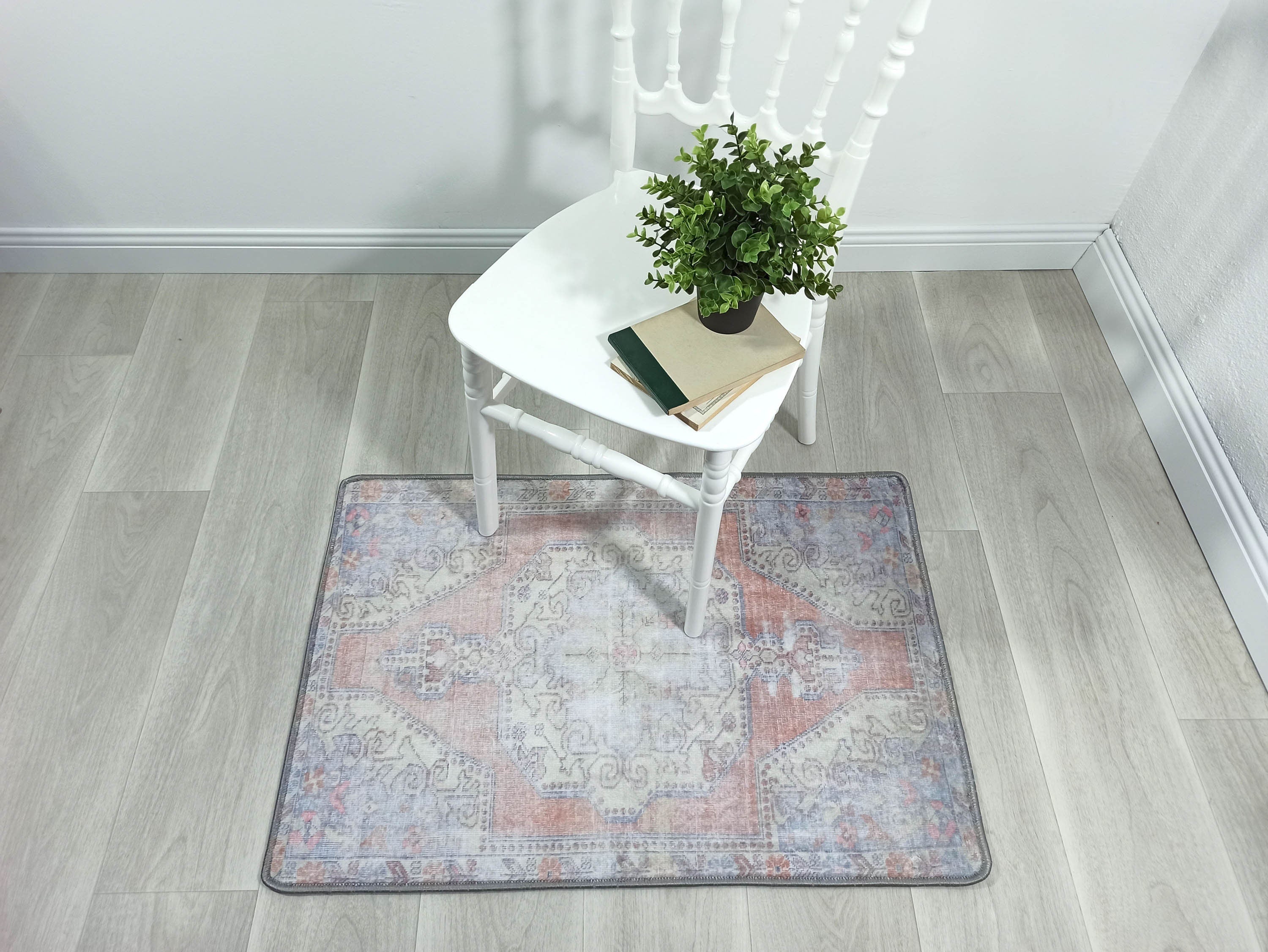 Eira Faded Orange Blue Oushak 2x3 Rug