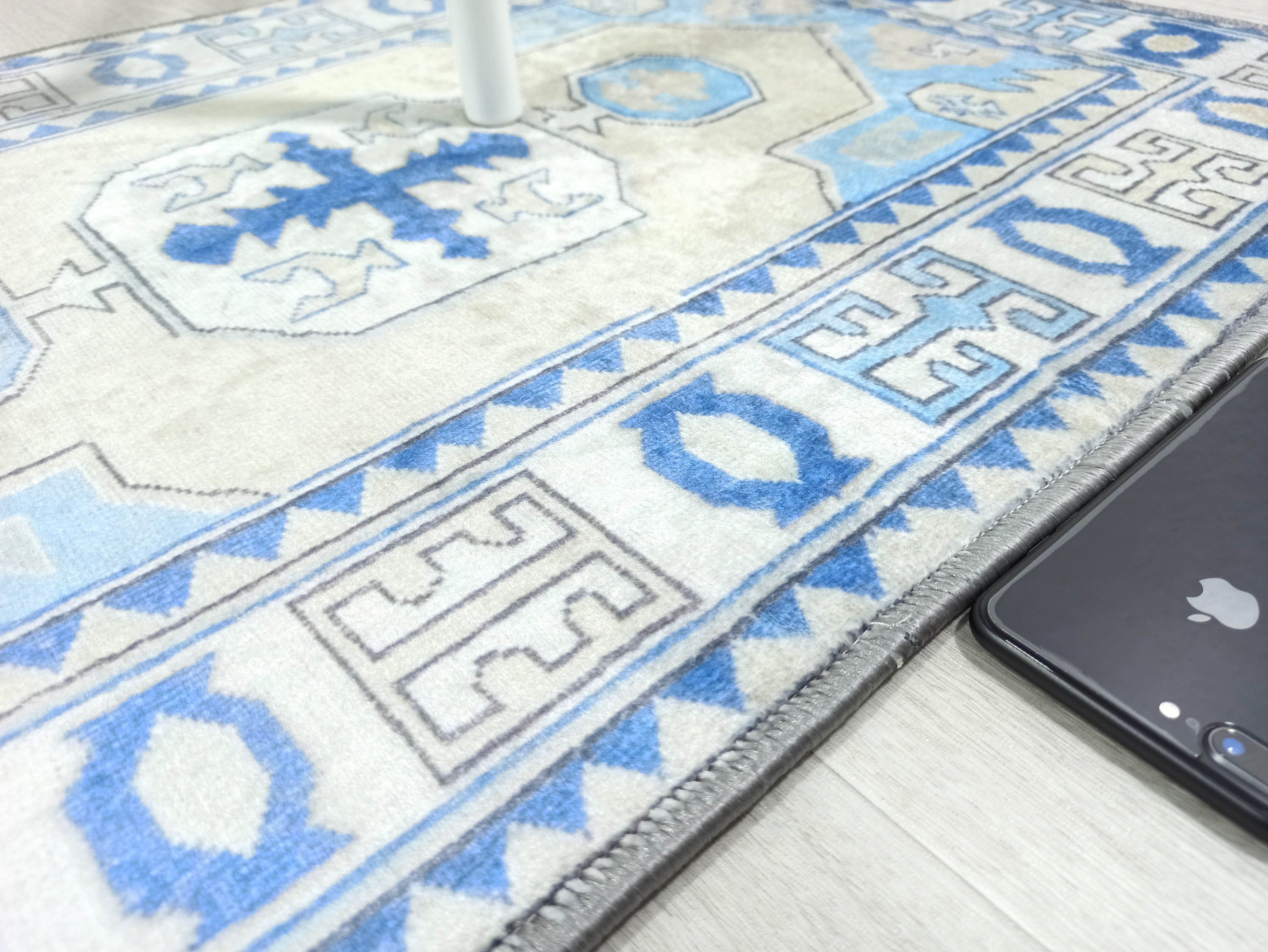 Lani Blue Beige Geometric Turkish 2x3 Rug