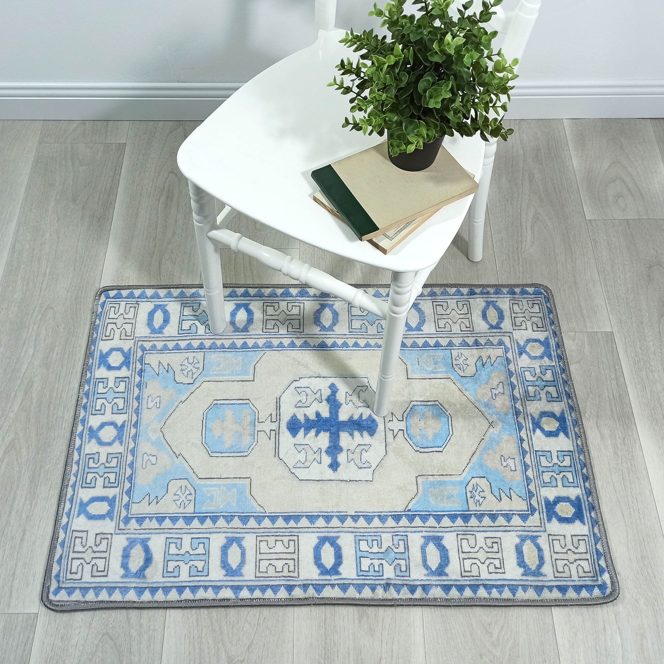 Lani Blue Beige Geometric Turkish 2x3 Rug