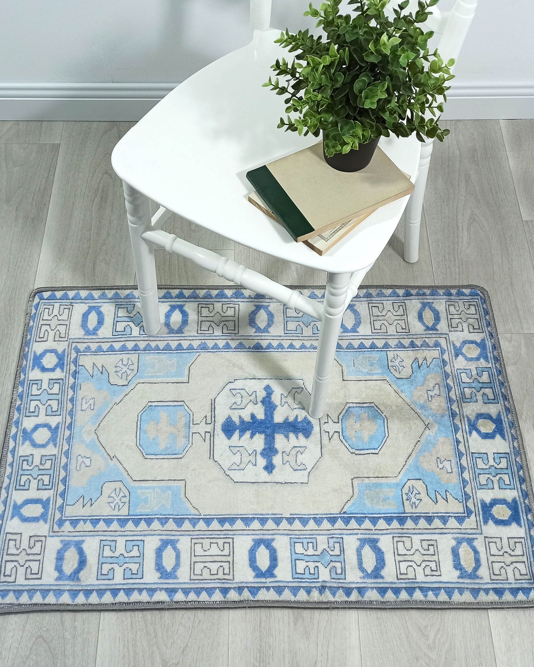 Lani Blue Beige Geometric Turkish 2x3 Rug